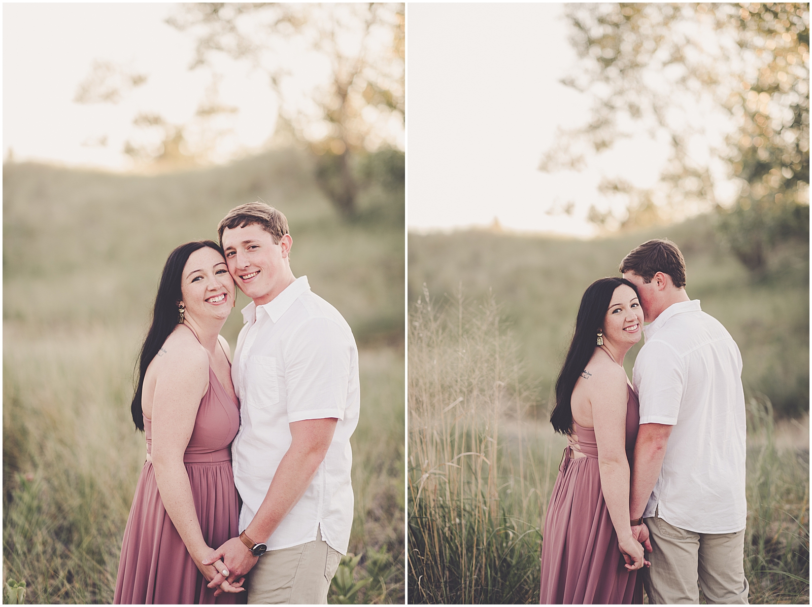 Kylie and Noah's Silver Beach engagement photos in St. Joseph, Michigan with Chicagoland wedding photographer Kara Evans Photographer.