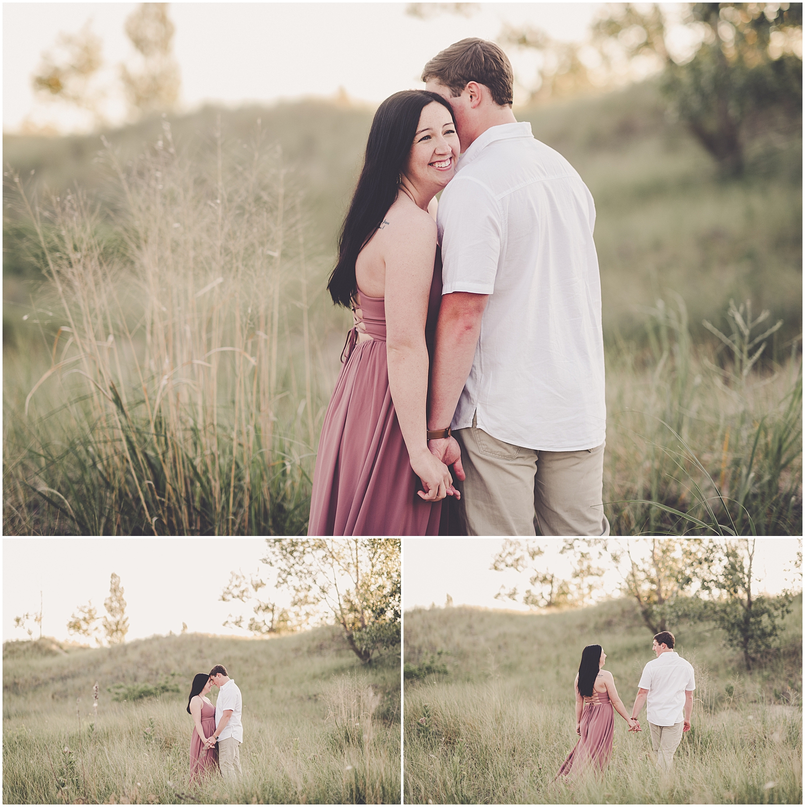 Kylie and Noah's Silver Beach engagement photos in St. Joseph, Michigan with Chicagoland wedding photographer Kara Evans Photographer.