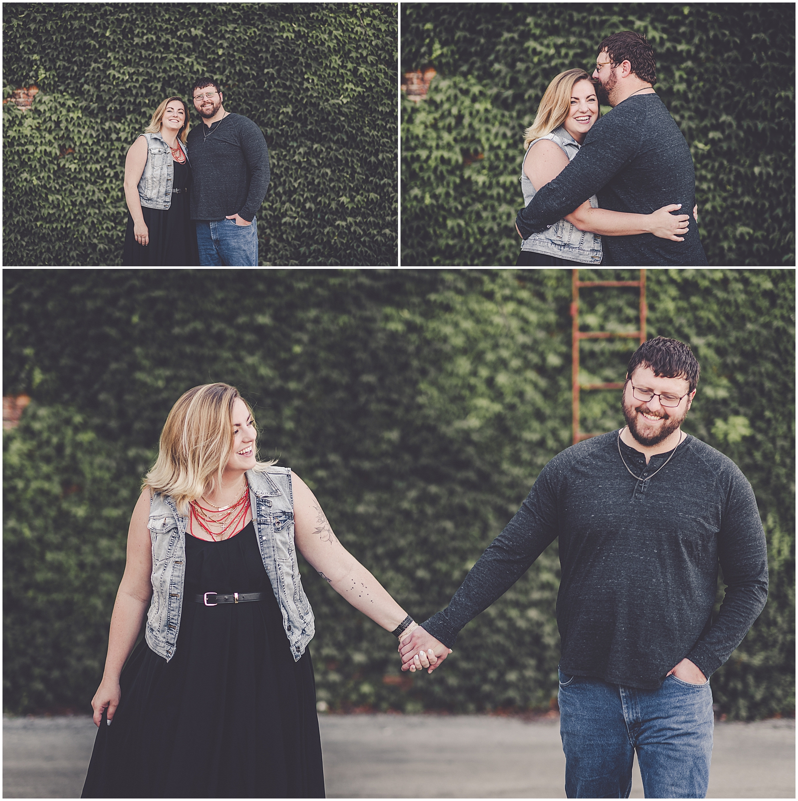 Janet and Michael's summer downtown Kankakee and Perry Farm engagement in Bourbonnais, Illinois with Kara Evans Photographer.