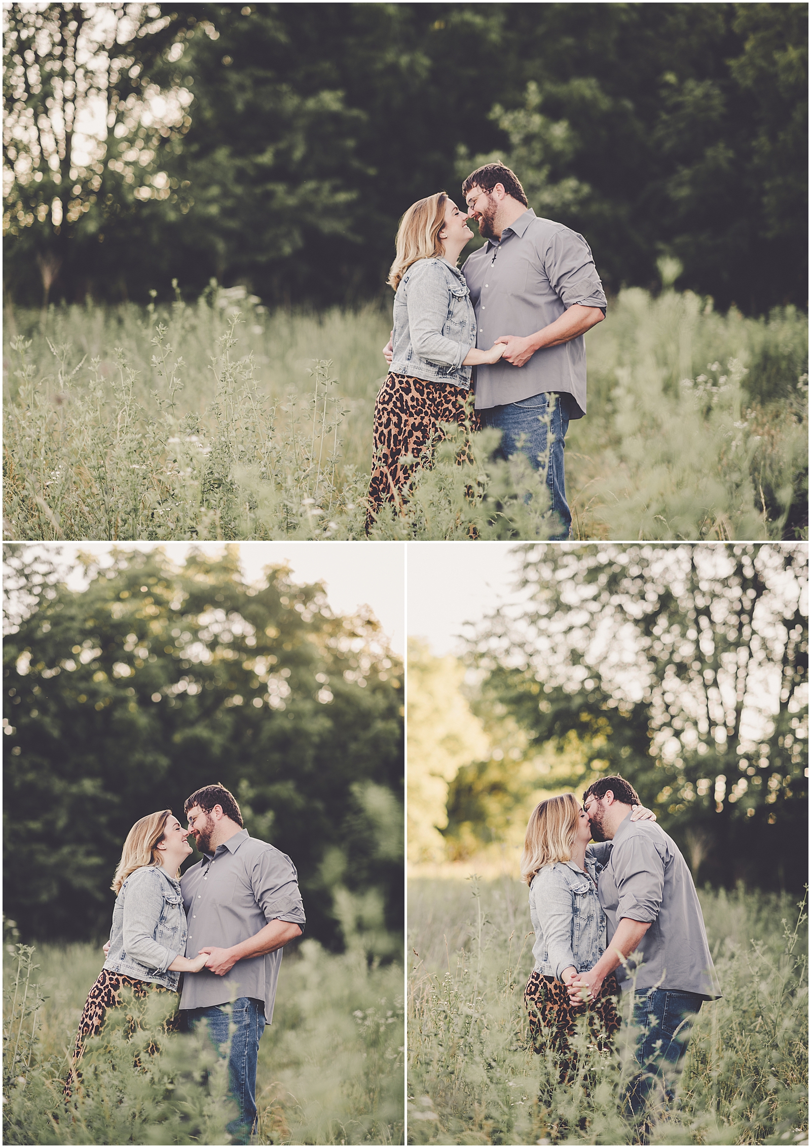 Janet and Michael's summer downtown Kankakee and Perry Farm engagement in Bourbonnais, Illinois with Kara Evans Photographer.