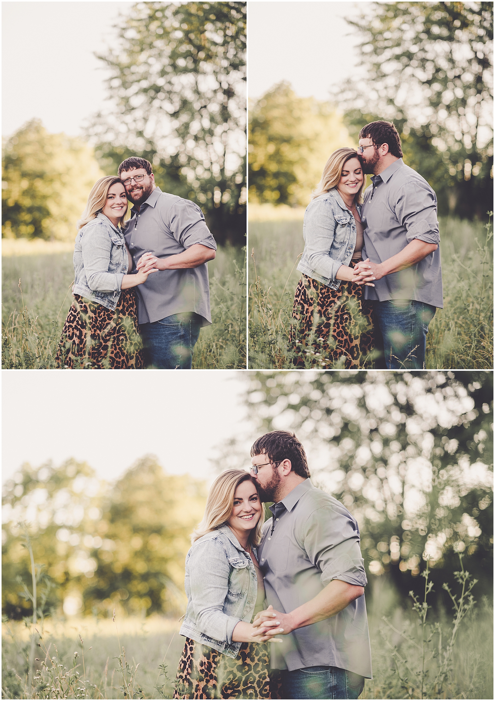 Janet and Michael's summer downtown Kankakee and Perry Farm engagement in Bourbonnais, Illinois with Kara Evans Photographer.