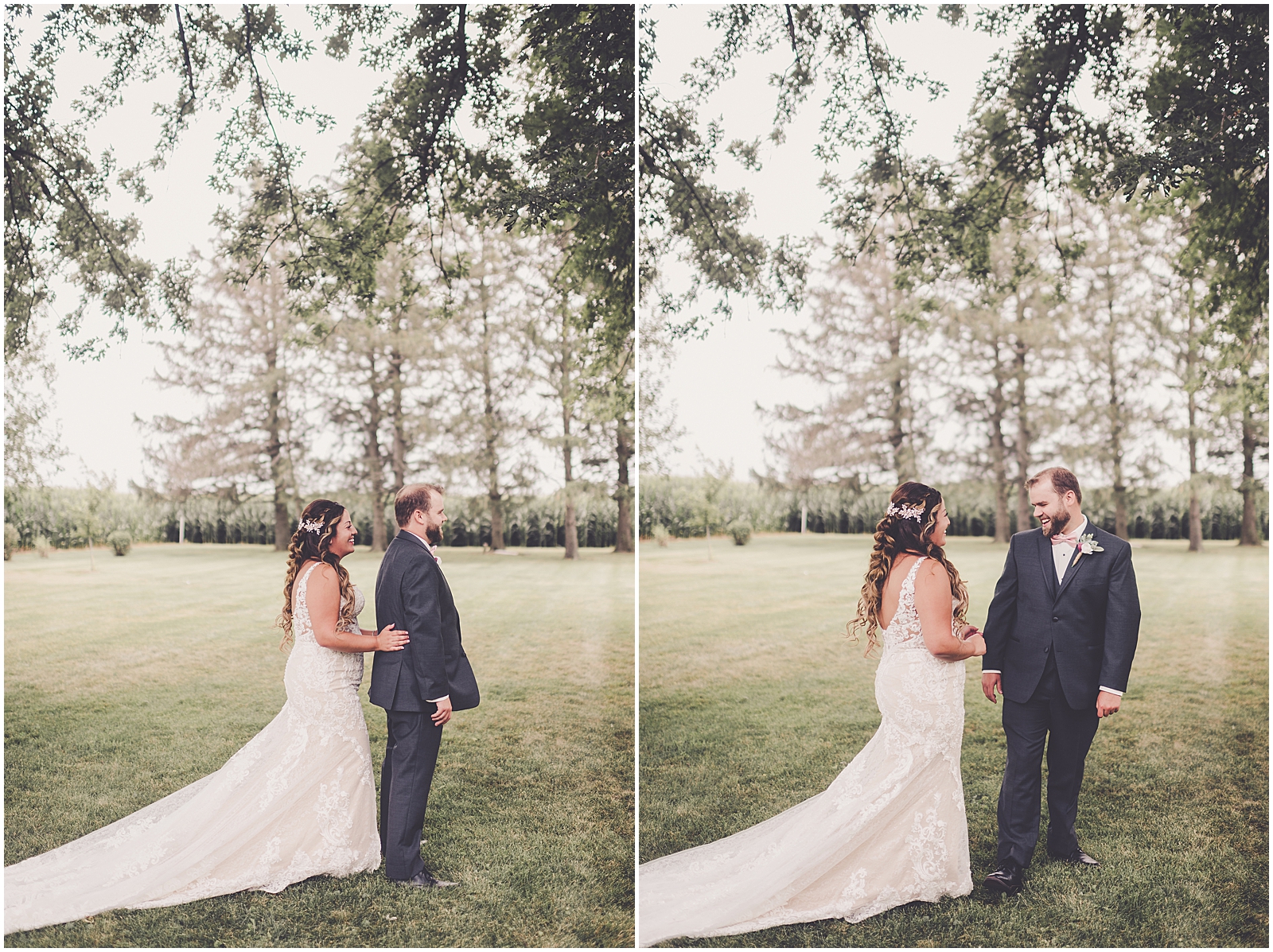 Daniela and Andrew's romantic August wedding at The Mora Farm in Waterman, IL with Chicagoland wedding photographer Kara Evans Photographer.