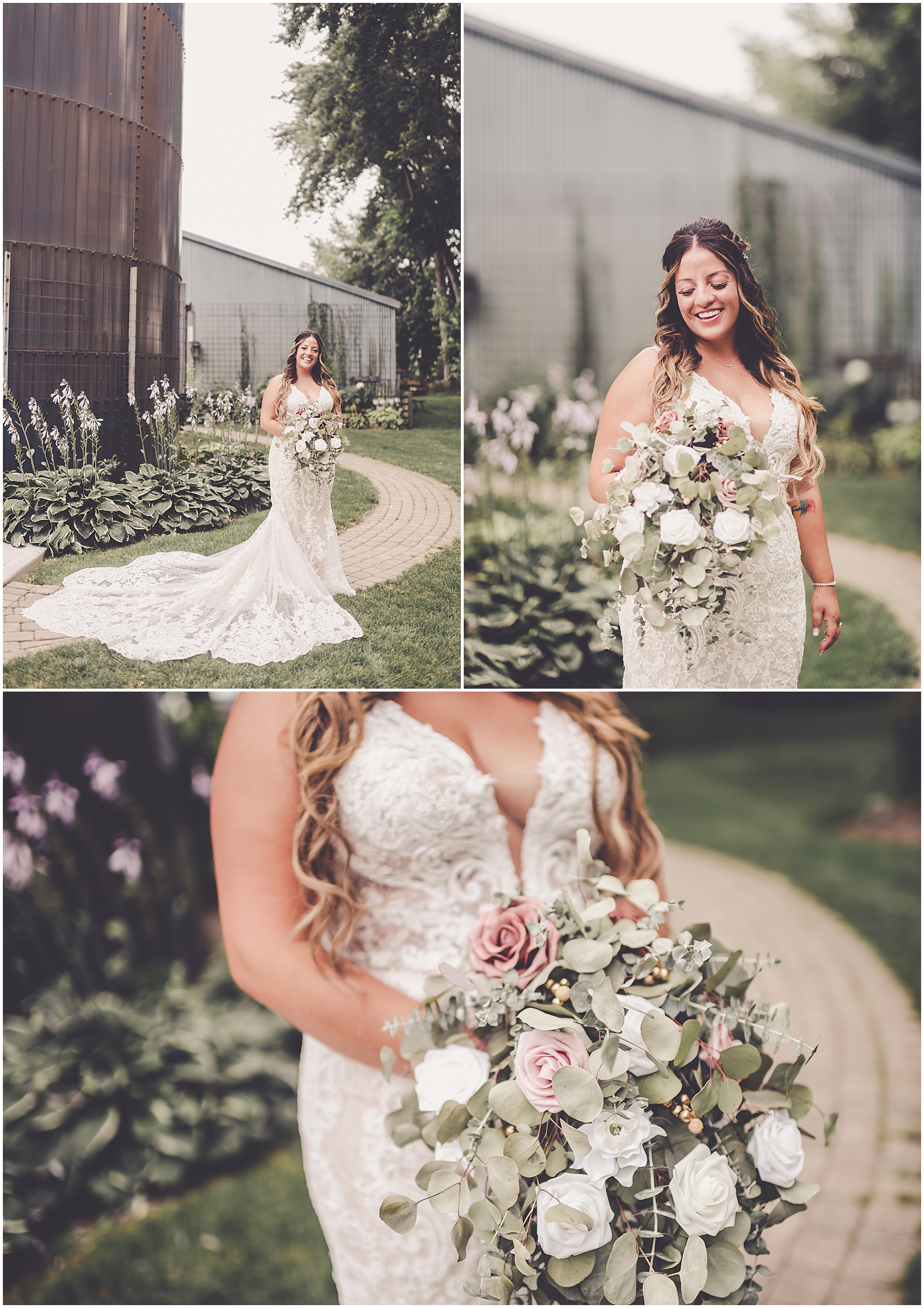 Daniela and Andrew's romantic August wedding at The Mora Farm in Waterman, IL with Chicagoland wedding photographer Kara Evans Photographer.