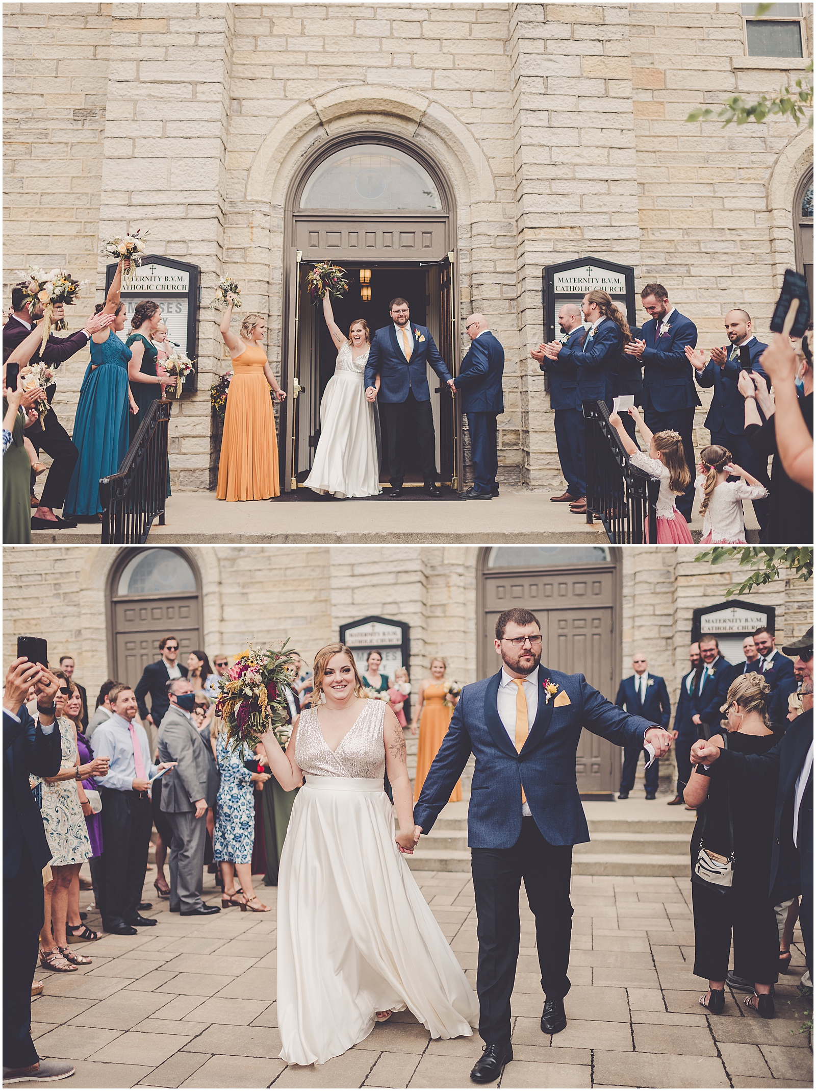 Janet and Michael's colorful summer backyard wedding in Bourbonnais, IL with Chicagoland wedding photographer Kara Evans Photographer.