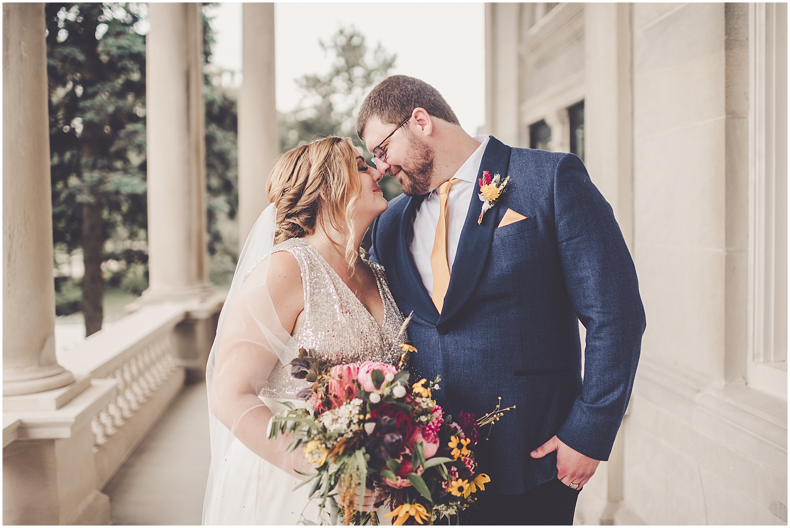 Janet and Michael's colorful summer backyard wedding in Bourbonnais, IL with Chicagoland wedding photographer Kara Evans Photographer.