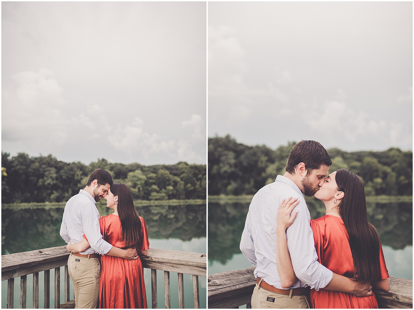 Gabby and Andrew's summer engagement photos in Yorkville, Illinois with Chicagoland wedding photographer Kara Evans Photographer.