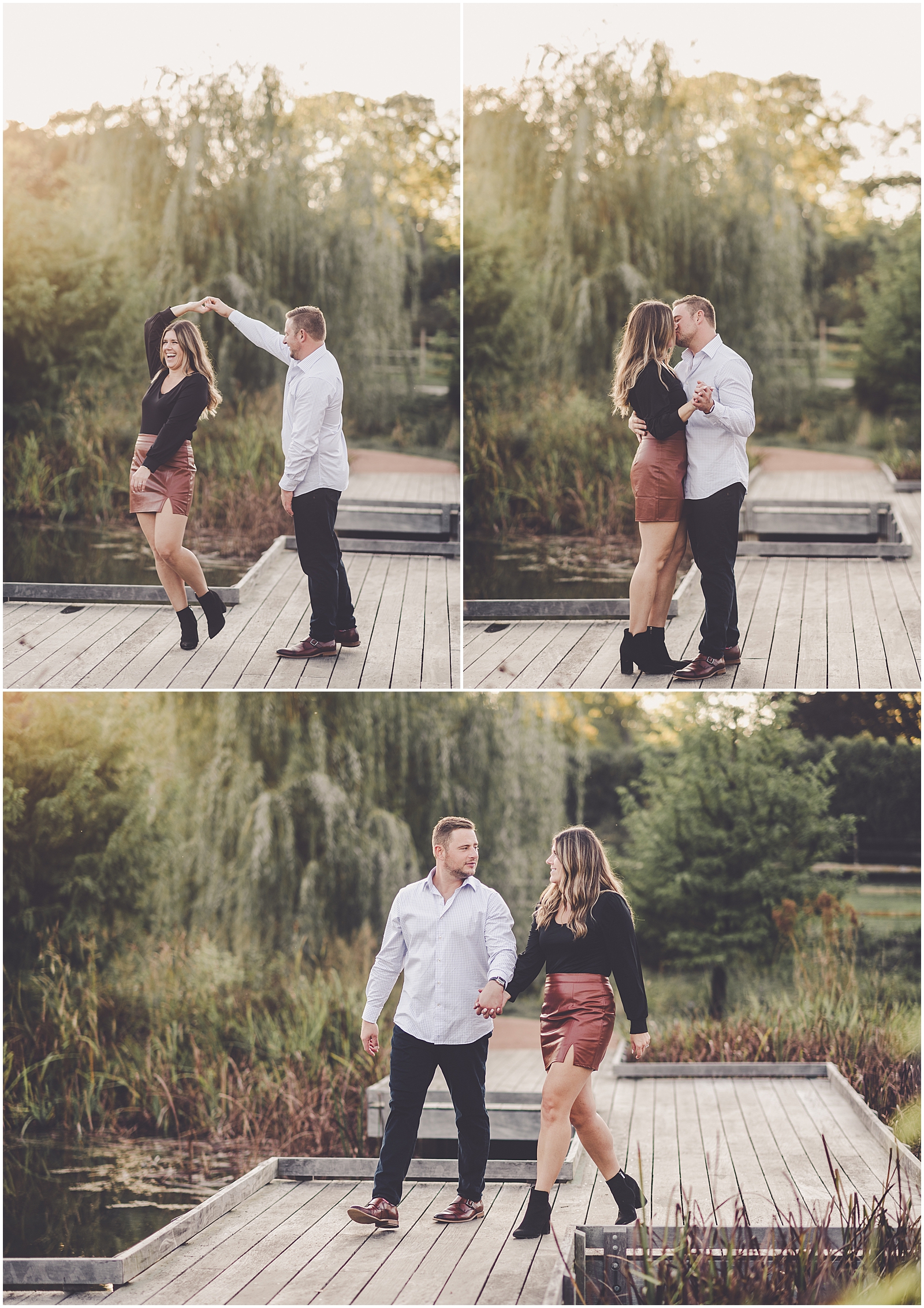 Ashley and John's fall Cantigny Park engagement photos in Wheaton, IL with Chicagoland wedding photographer Kara Evans Photographer.
