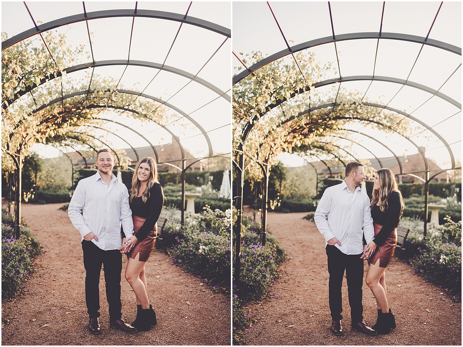 Ashley and John's fall Cantigny Park engagement photos in Wheaton, IL with Chicagoland wedding photographer Kara Evans Photographer.