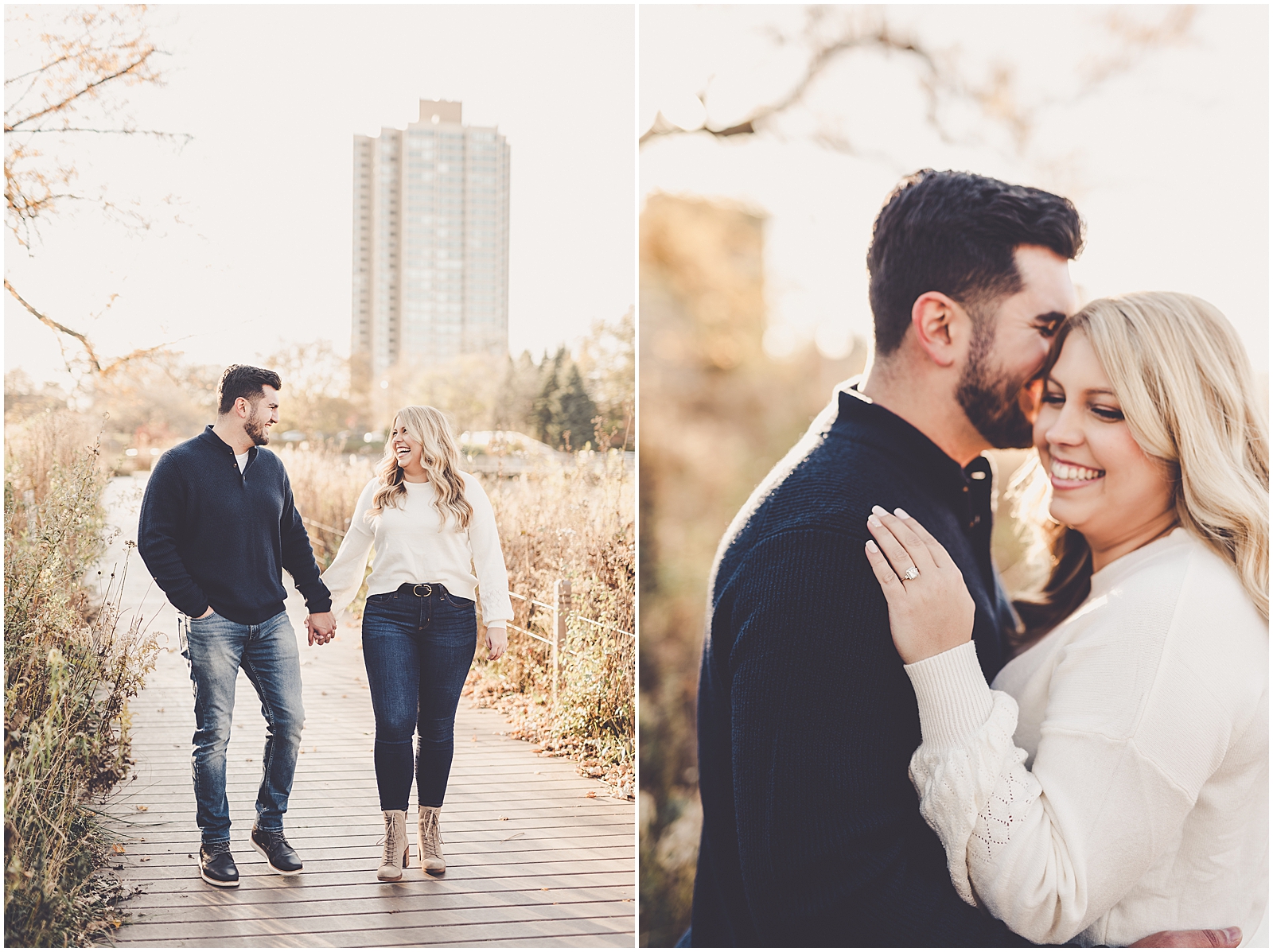 Andrea and Chris's Lincoln Park and North Avenue Beach engagement in Chicago, Illinois with Chicagoland photographer Kara Evans Photographer.