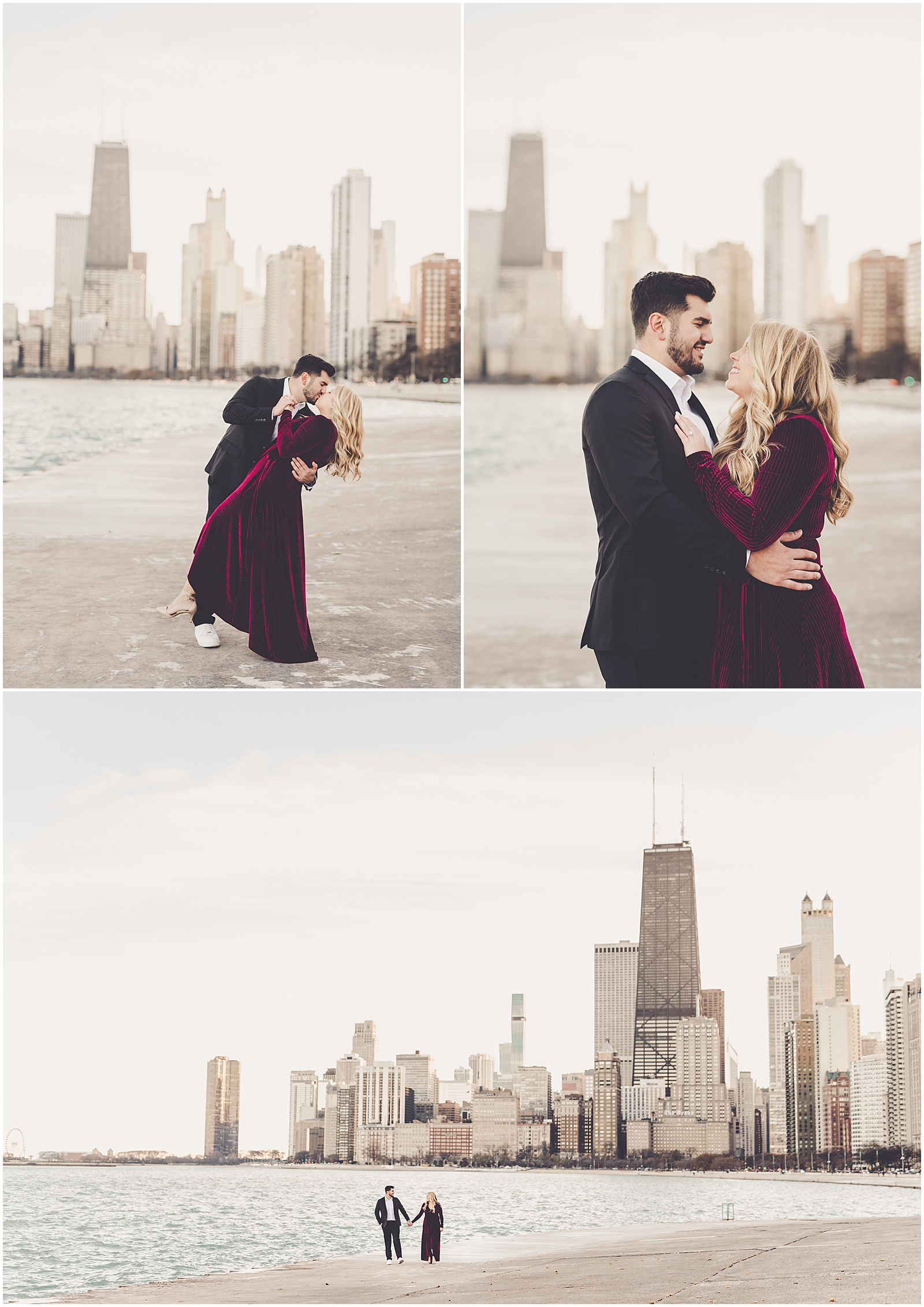 Andrea and Chris's Lincoln Park and North Avenue Beach engagement in Chicago, Illinois with Chicagoland photographer Kara Evans Photographer.
