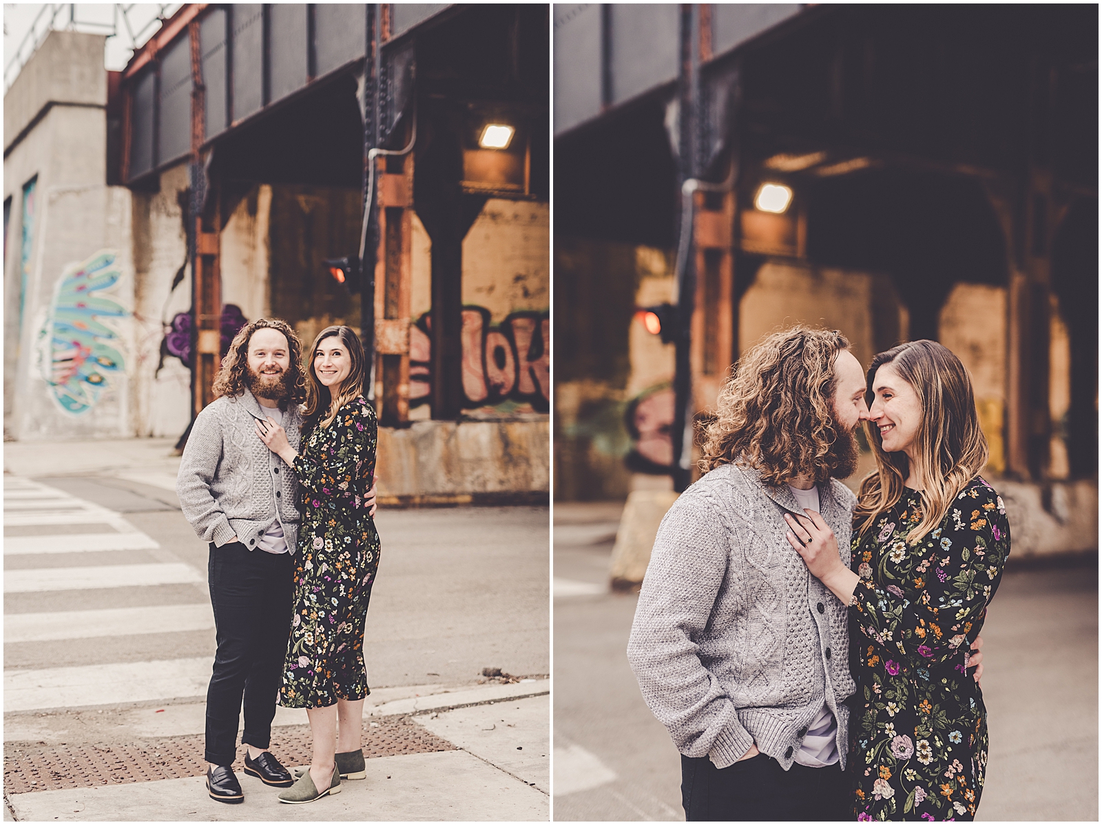 Marisa & Kristopher's Hubbard Street and North Avenue Beach engagement photos with Chicagoland wedding photographer Kara Evans Photographer.