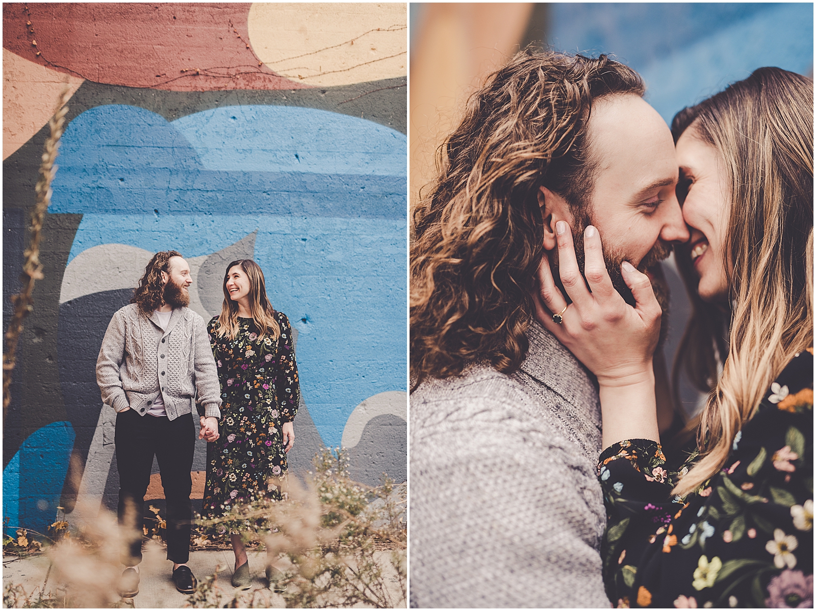 Marisa & Kristopher's Hubbard Street and North Avenue Beach engagement photos with Chicagoland wedding photographer Kara Evans Photographer.