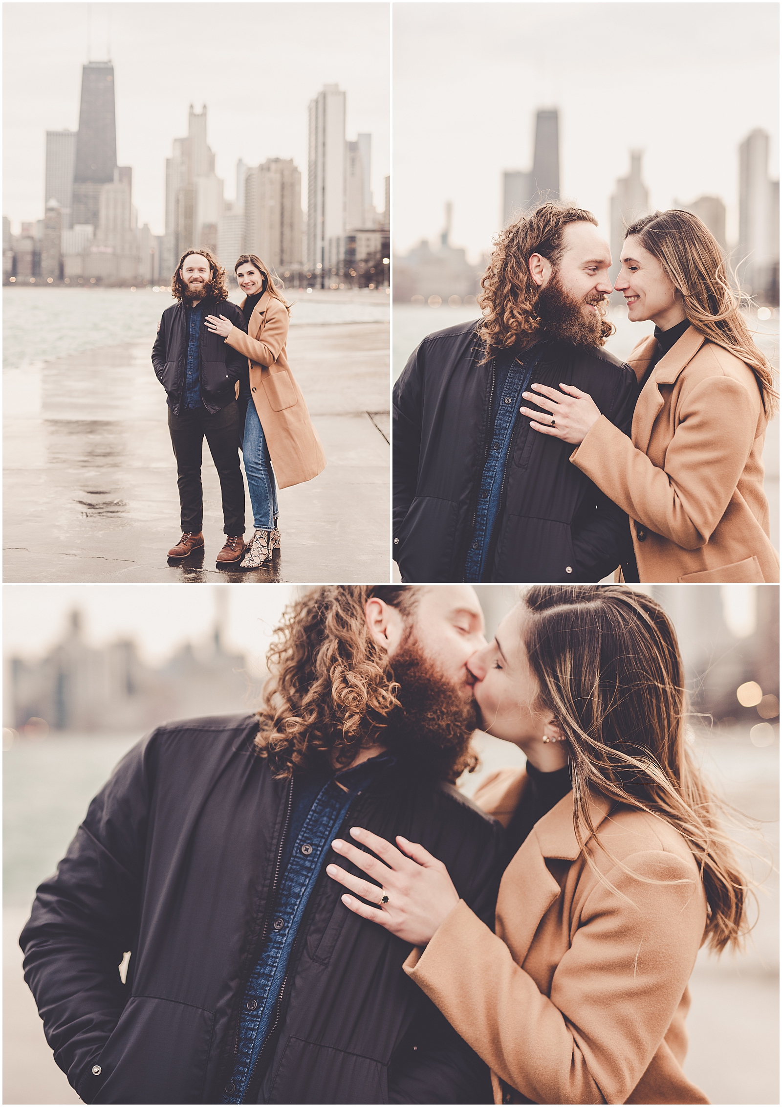 Marisa & Kristopher's Hubbard Street and North Avenue Beach engagement photos with Chicagoland wedding photographer Kara Evans Photographer.