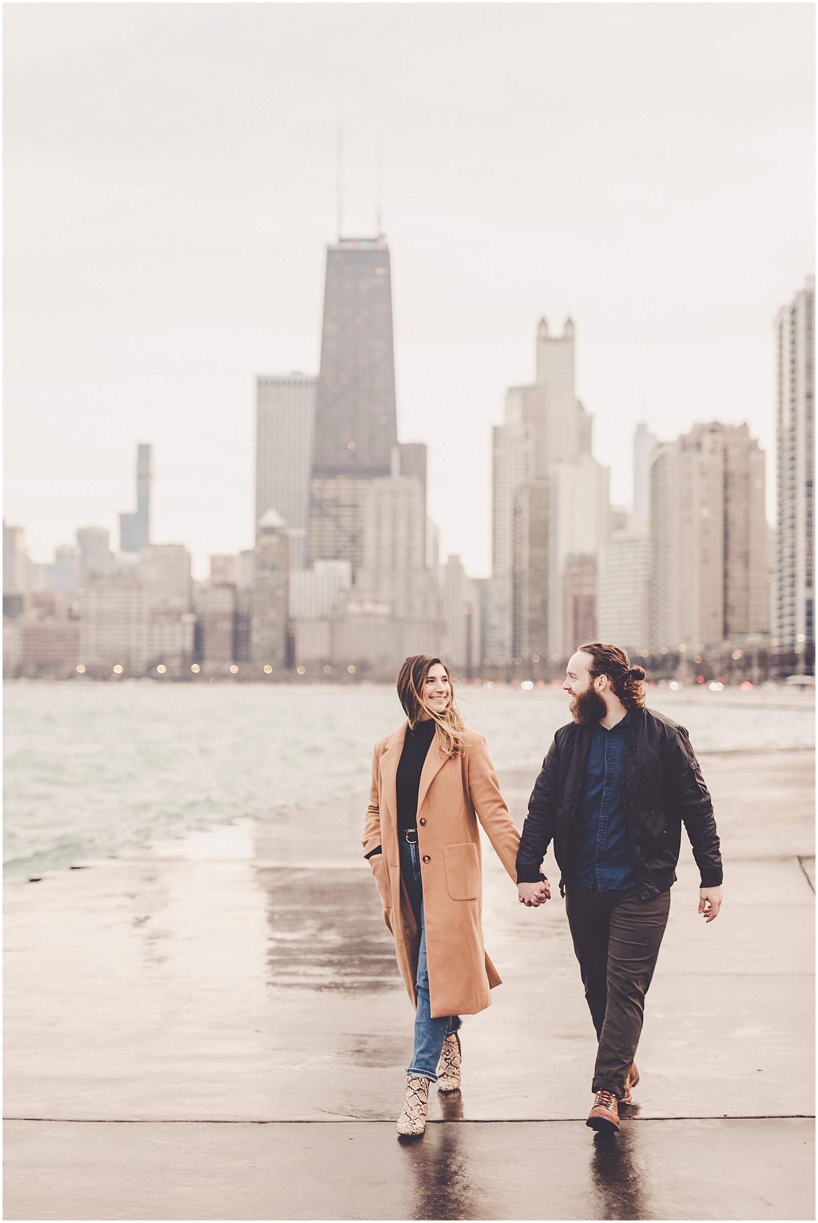 Marisa & Kristopher's Hubbard Street and North Avenue Beach engagement photos with Chicagoland wedding photographer Kara Evans Photographer.