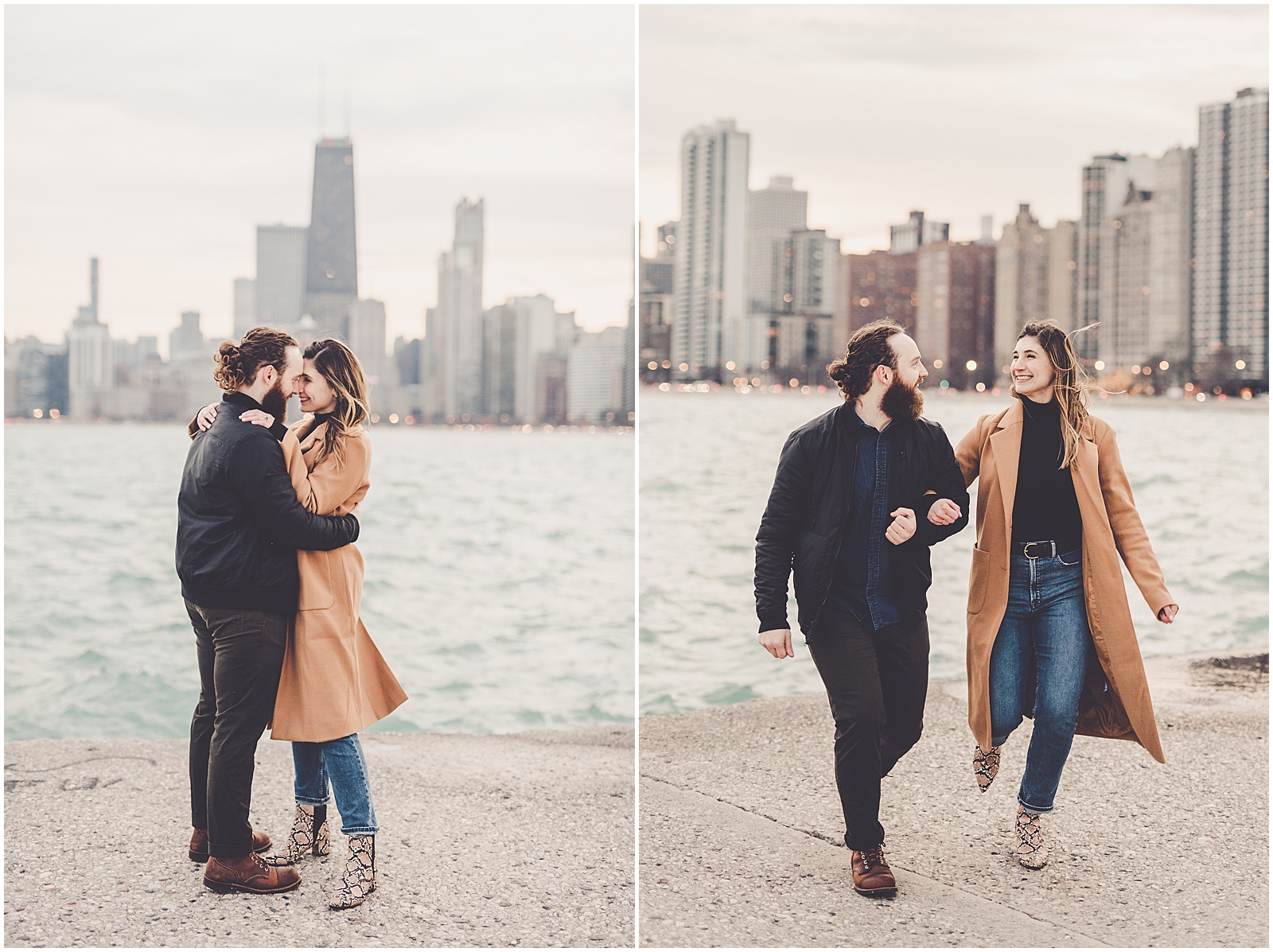 Marisa & Kristopher's Hubbard Street and North Avenue Beach engagement photos with Chicagoland wedding photographer Kara Evans Photographer.