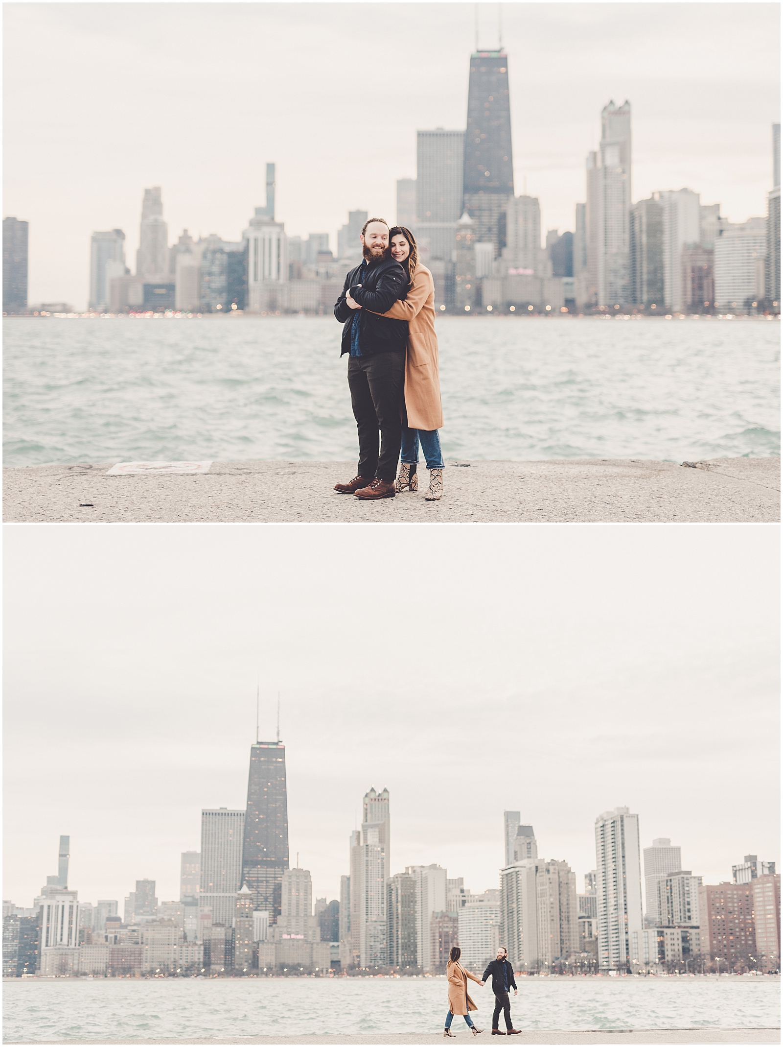 Marisa & Kristopher's Hubbard Street and North Avenue Beach engagement photos with Chicagoland wedding photographer Kara Evans Photographer.