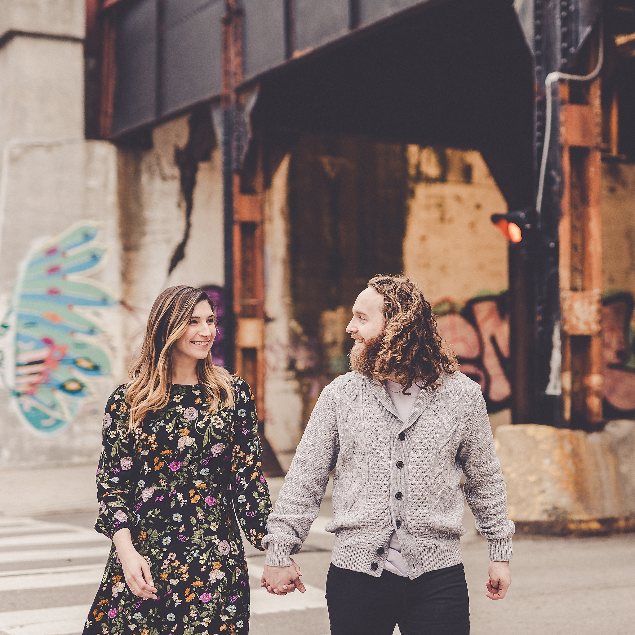 Marisa & Kristopher's Hubbard Street and North Avenue Beach engagement photos with Chicagoland wedding photographer Kara Evans Photographer.