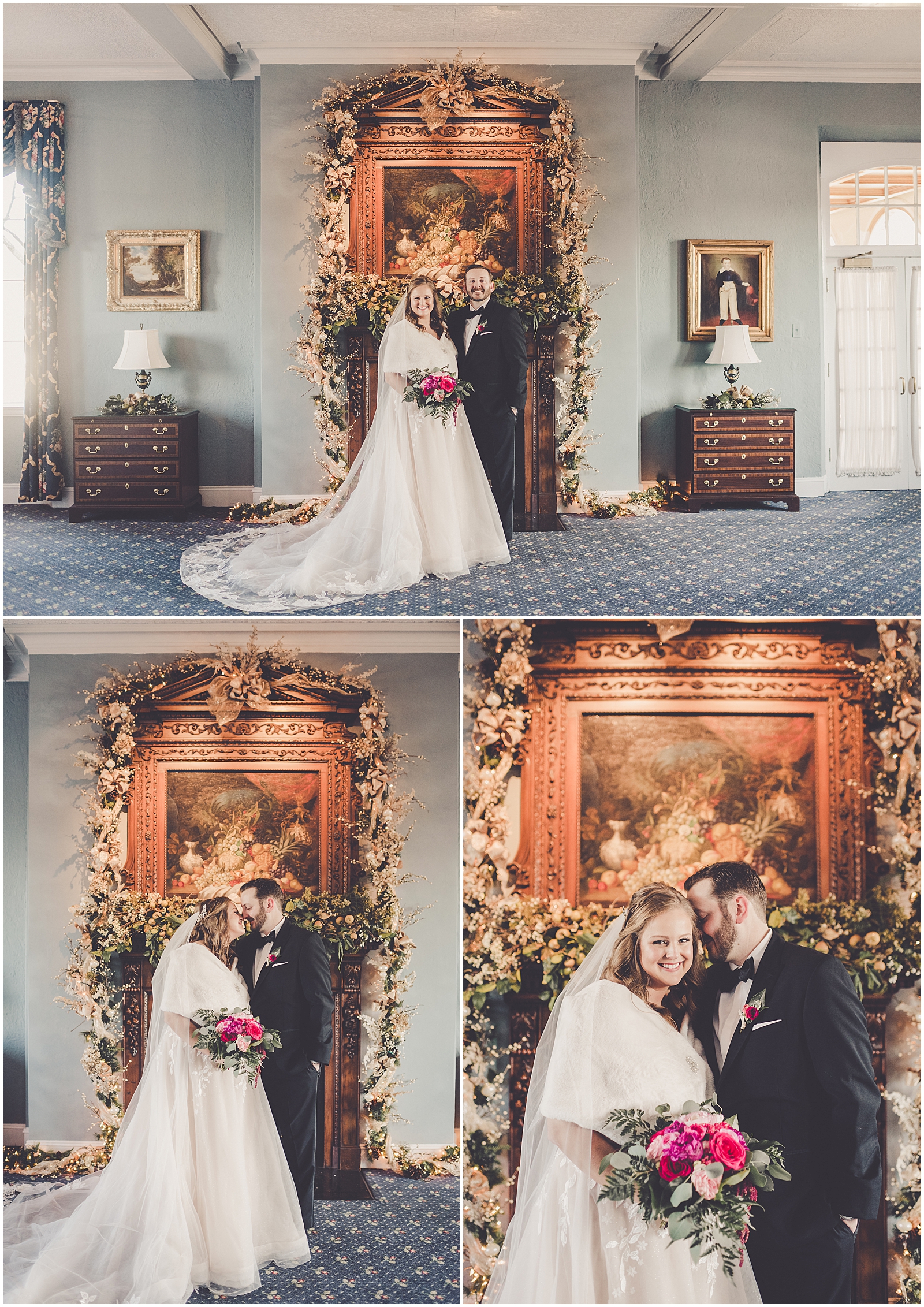 Meredith and Ryan's December Park Ridge Country Club wedding in Park Ridge, IL with Chicagoland wedding photographer Kara Evans Photographer.