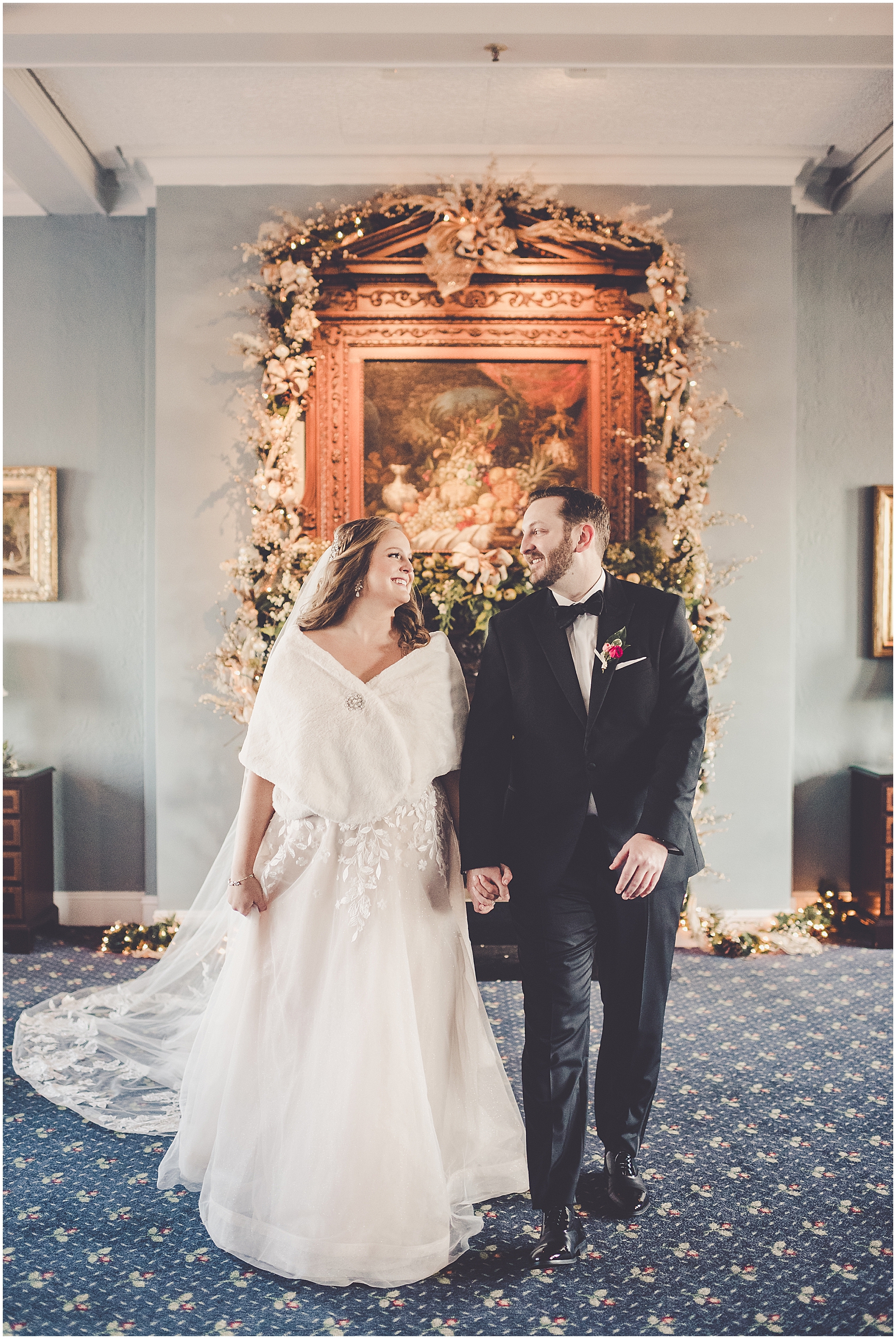Meredith and Ryan's December Park Ridge Country Club wedding in Park Ridge, IL with Chicagoland wedding photographer Kara Evans Photographer.