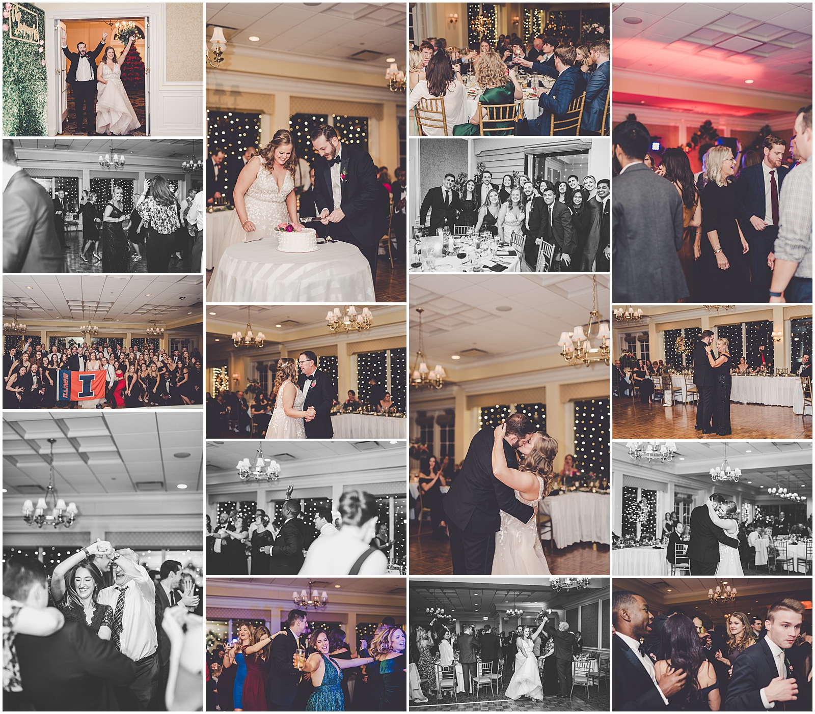 Meredith and Ryan's December Park Ridge Country Club wedding in Park Ridge, IL with Chicagoland wedding photographer Kara Evans Photographer.