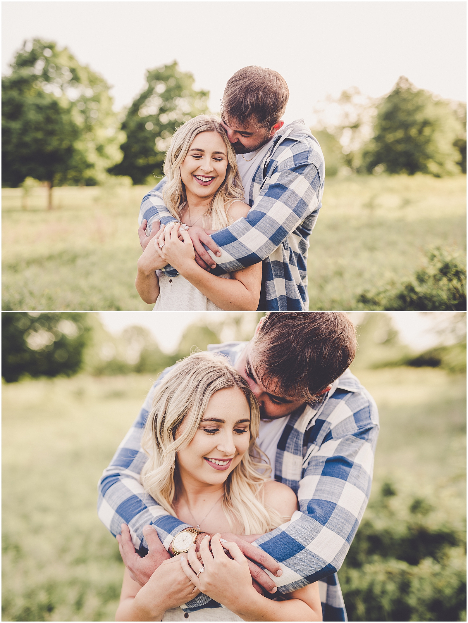 Makenzie and Ashton's spring engagement photos in Kankakee, Illinois with Chicagoland wedding photographer Kara Evans Photographer.