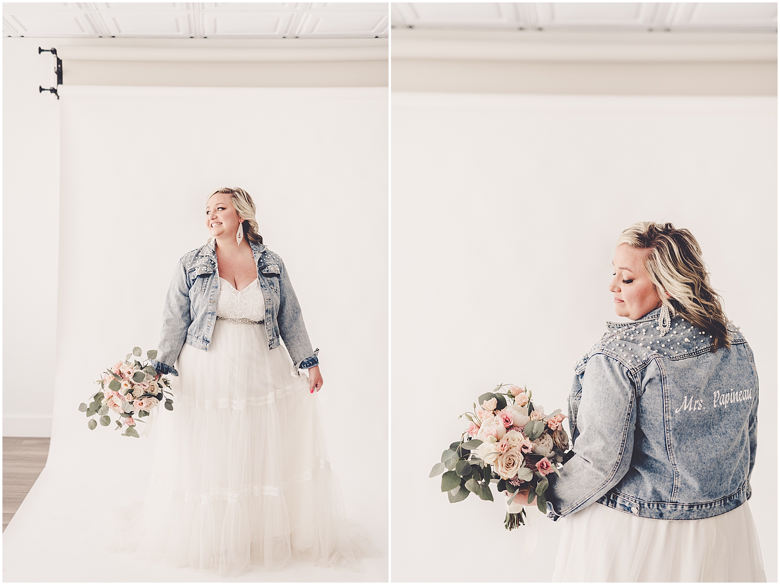 Amy's studio bridal session at natural light photography studio - Studio 388 - in downtown Kankakee, Illinois.
