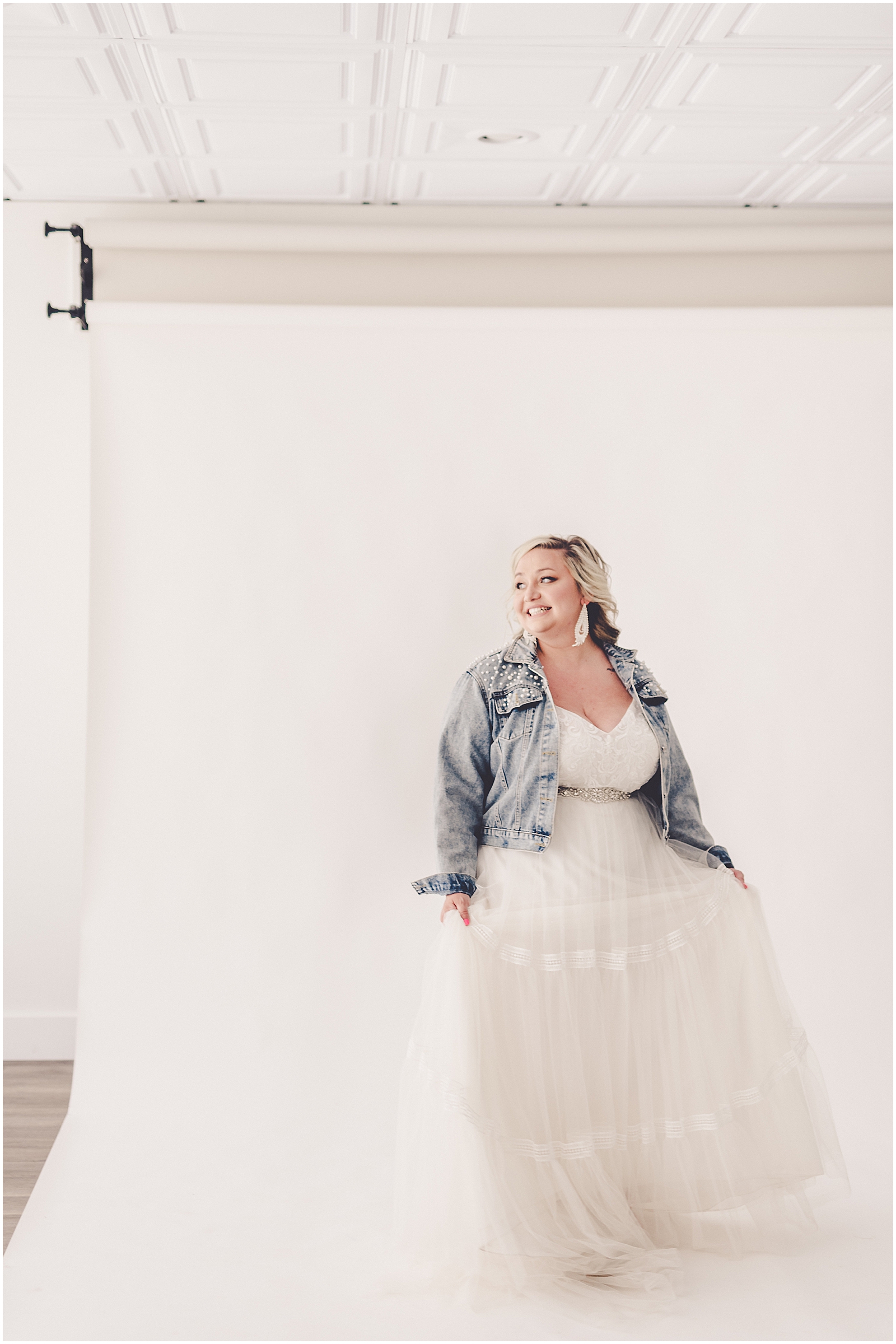 Amy's studio bridal session at natural light photography studio - Studio 388 - in downtown Kankakee, Illinois.