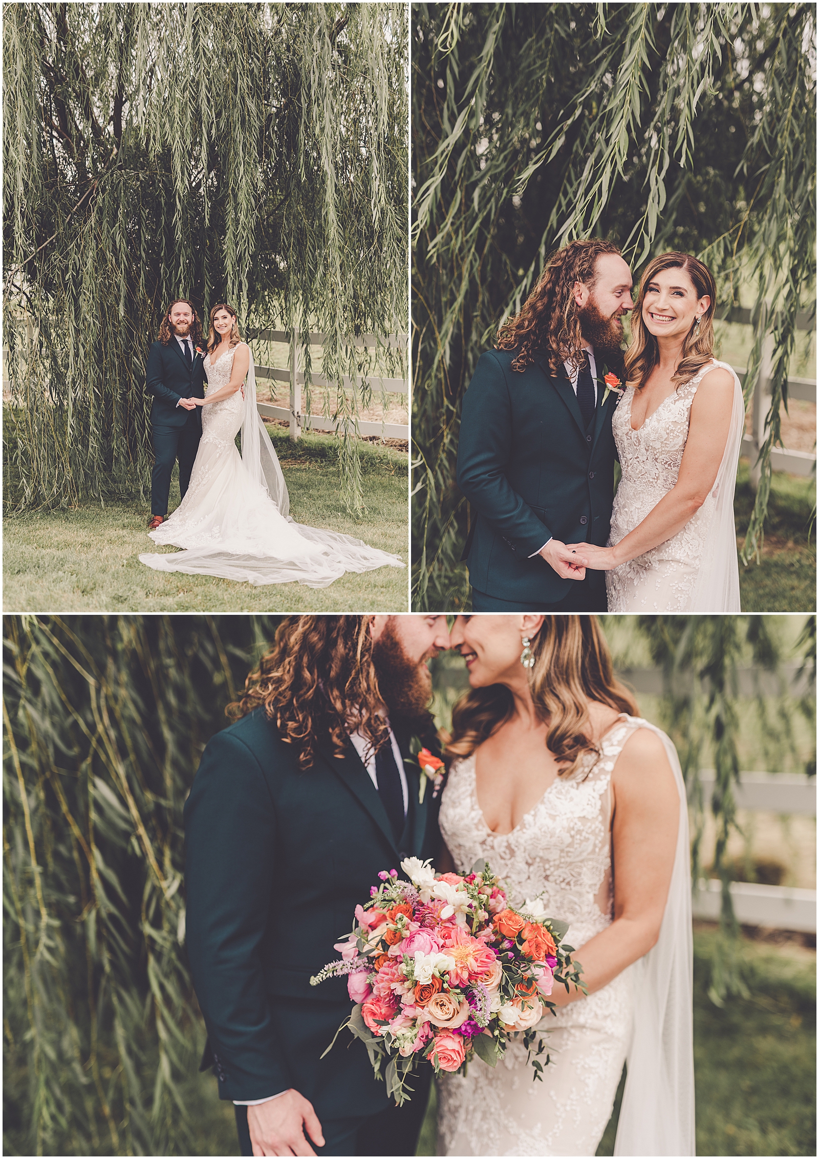 Marisa & Kristopher's summer Northfork Farm wedding photos in Oswego, Illinois with Chicagoland wedding photographer Kara Evans Photographer.