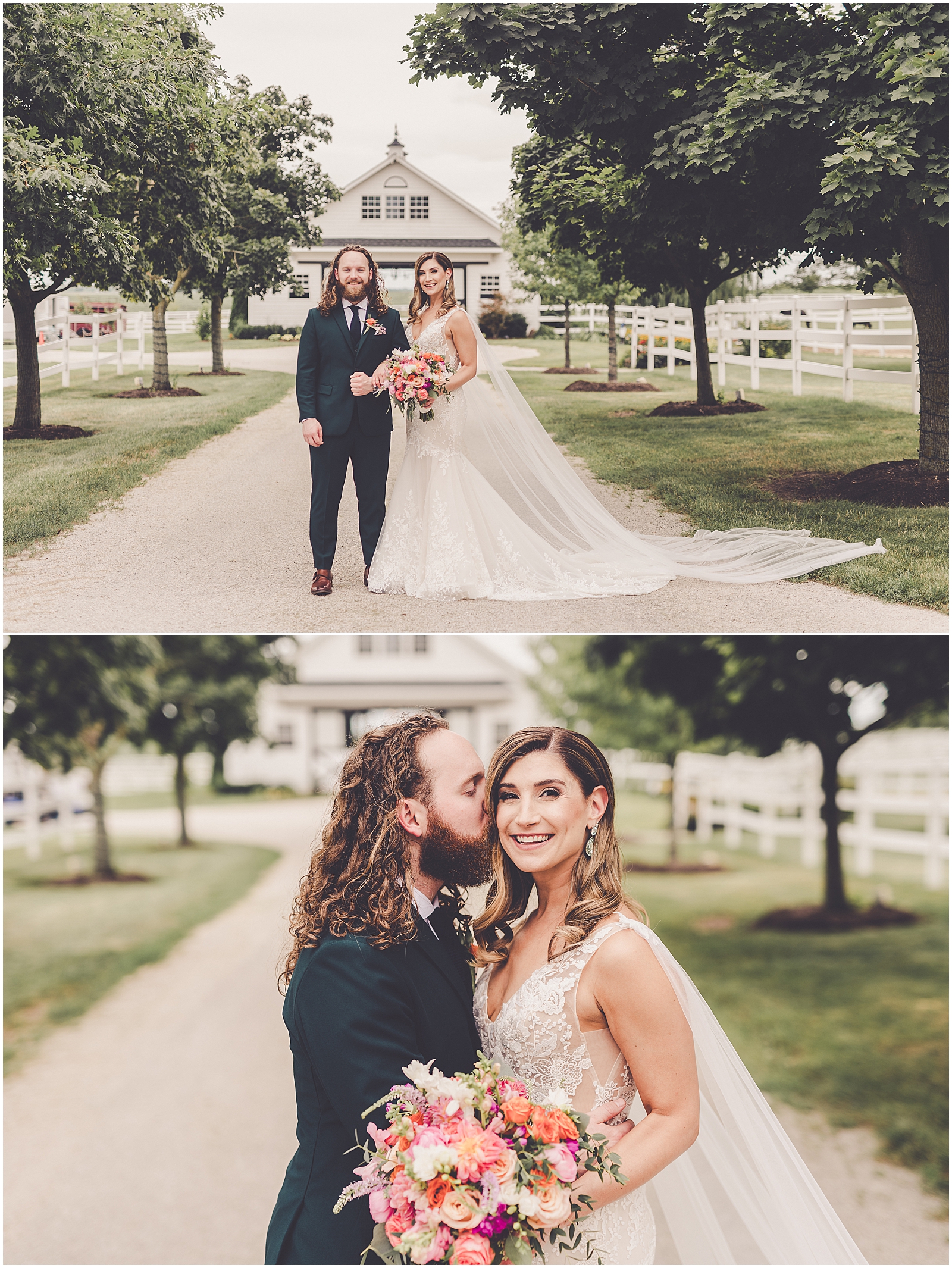 Marisa & Kristopher's summer Northfork Farm wedding photos in Oswego, Illinois with Chicagoland wedding photographer Kara Evans Photographer.