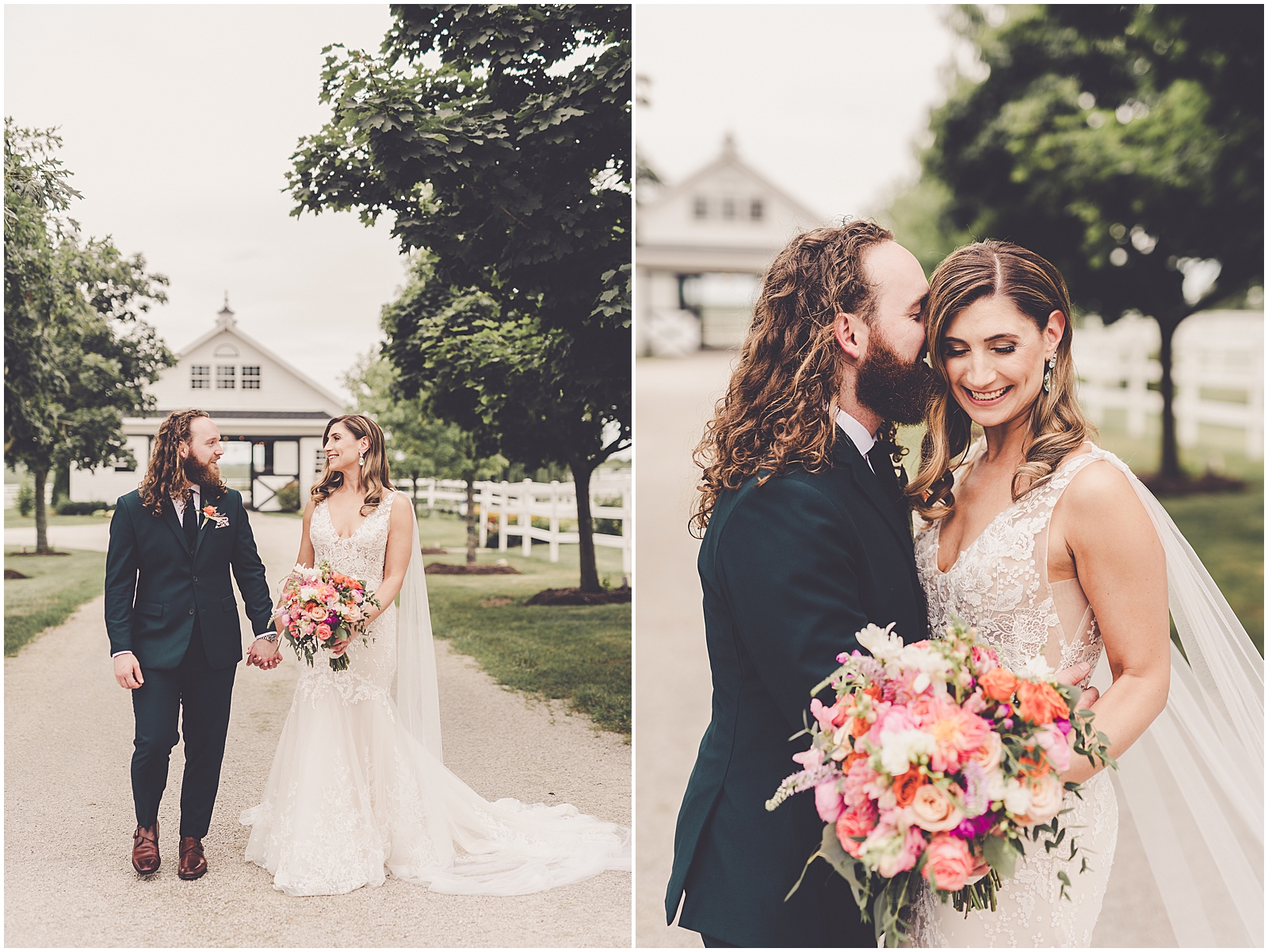 Marisa & Kristopher's summer Northfork Farm wedding photos in Oswego, Illinois with Chicagoland wedding photographer Kara Evans Photographer.