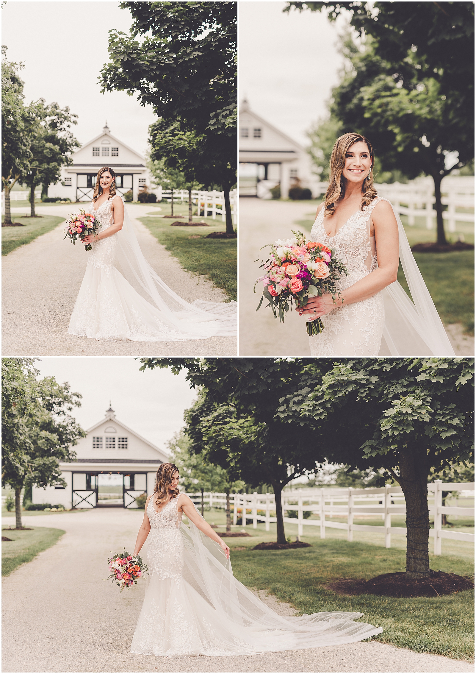 Marisa & Kristopher's summer Northfork Farm wedding photos in Oswego, Illinois with Chicagoland wedding photographer Kara Evans Photographer.