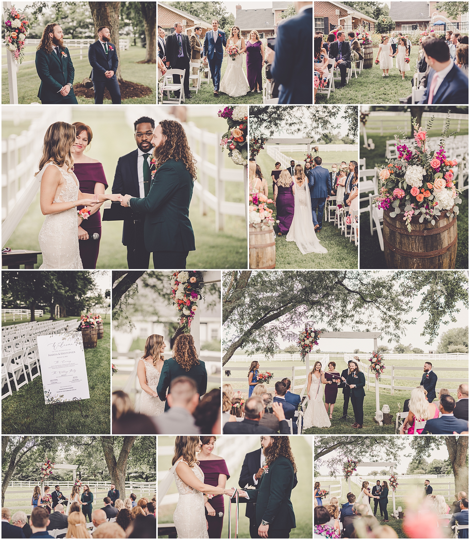 Marisa & Kristopher's summer Northfork Farm wedding photos in Oswego, Illinois with Chicagoland wedding photographer Kara Evans Photographer.