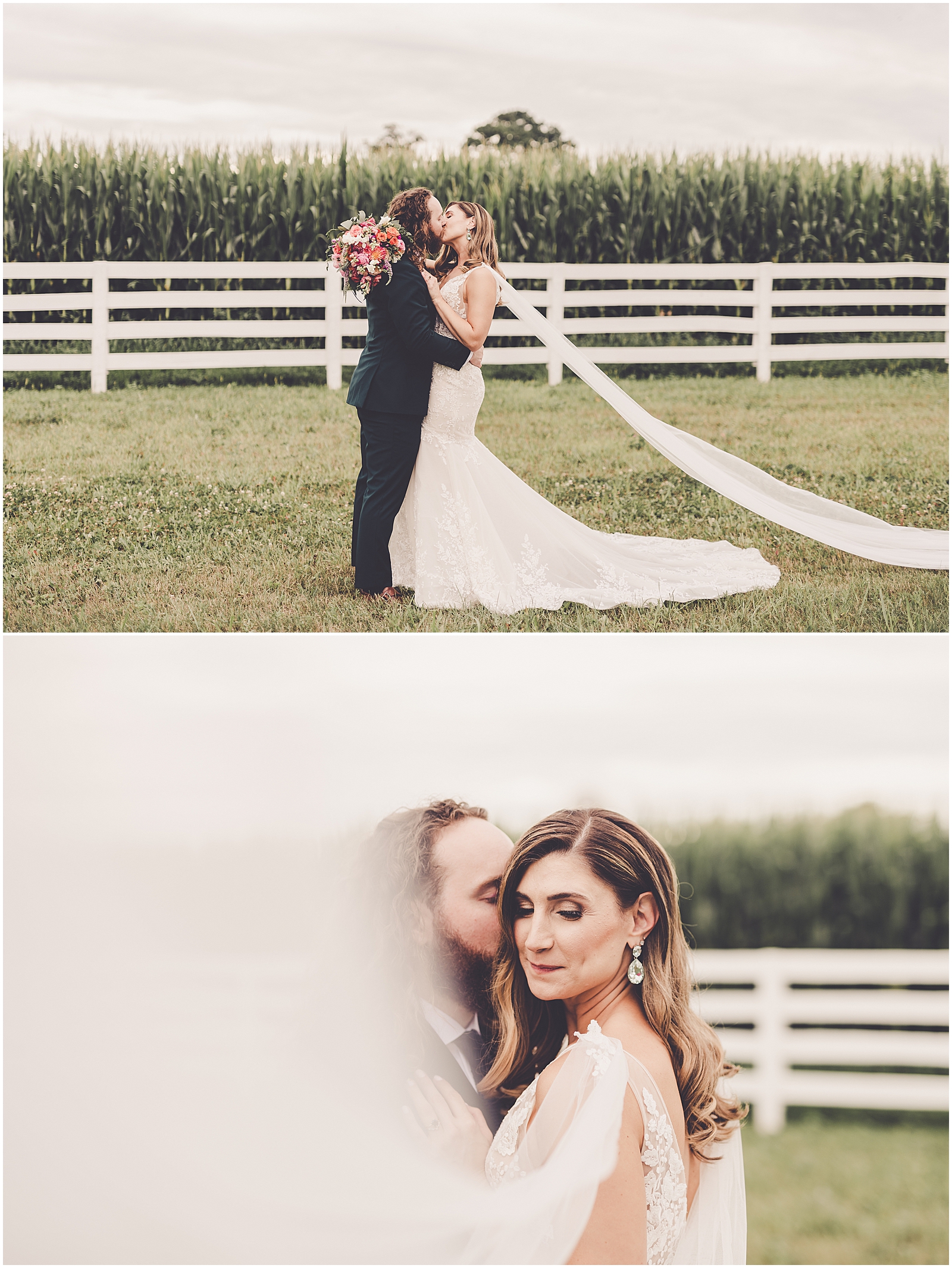 Marisa & Kristopher's summer Northfork Farm wedding photos in Oswego, Illinois with Chicagoland wedding photographer Kara Evans Photographer.