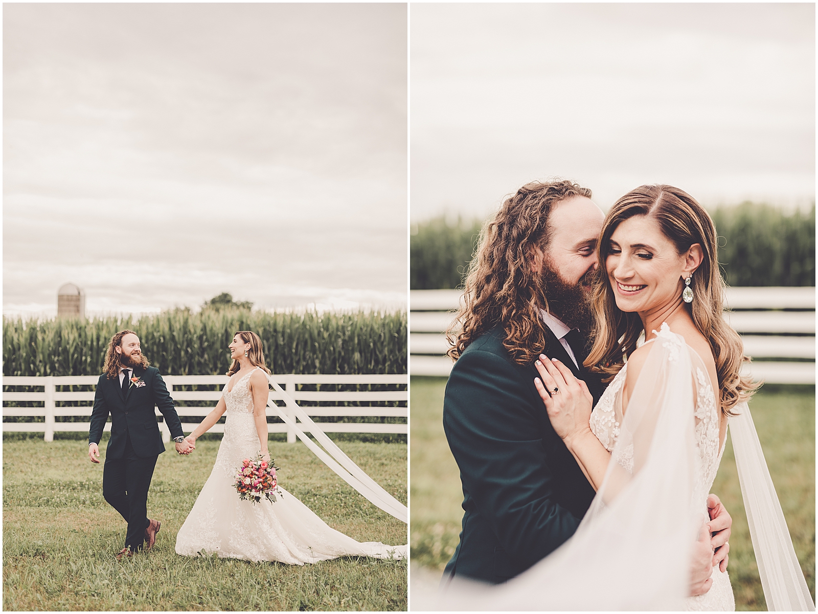 Marisa & Kristopher's summer Northfork Farm wedding photos in Oswego, Illinois with Chicagoland wedding photographer Kara Evans Photographer.