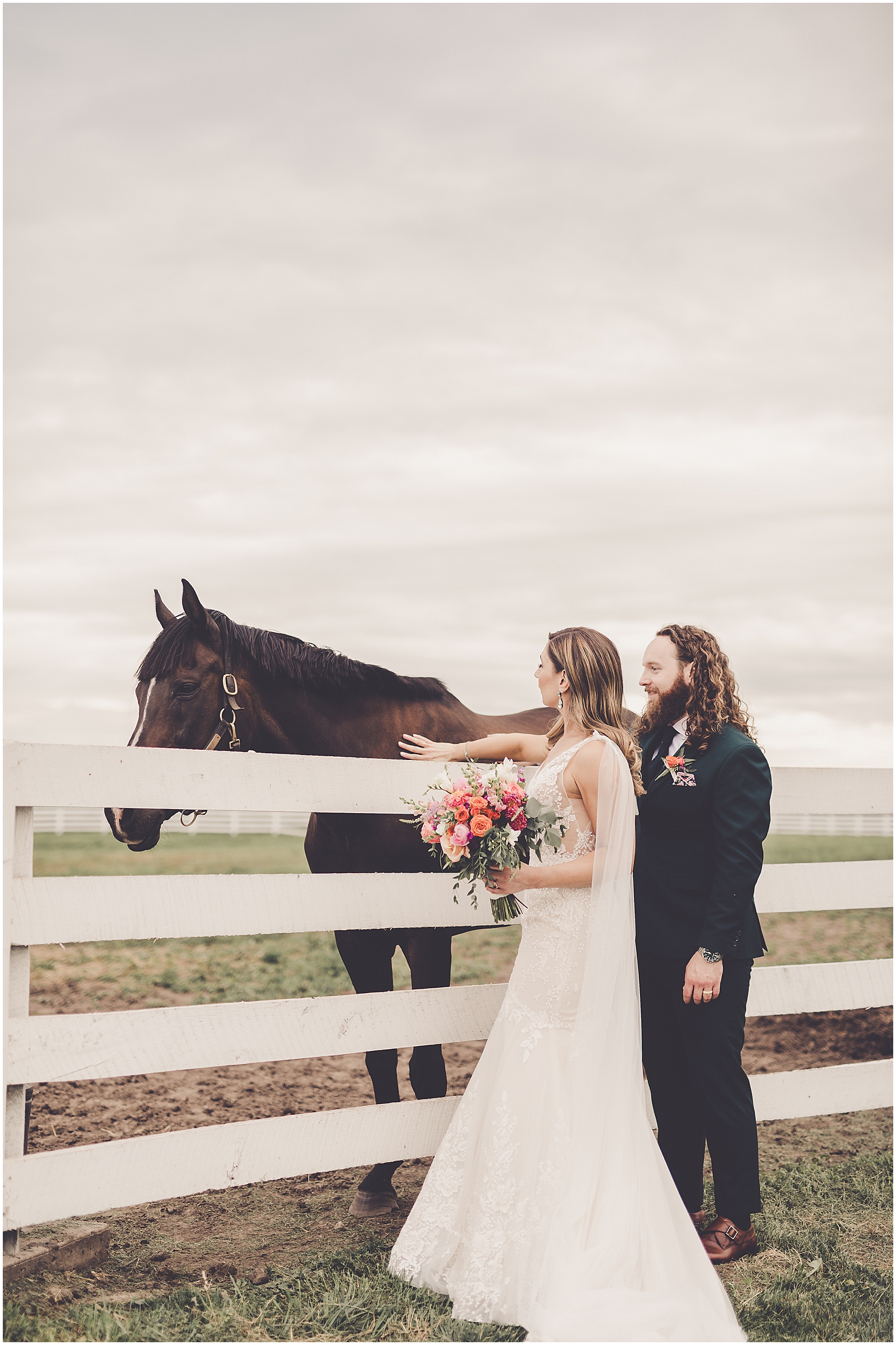 Marisa & Kristopher's summer Northfork Farm wedding photos in Oswego, Illinois with Chicagoland wedding photographer Kara Evans Photographer.