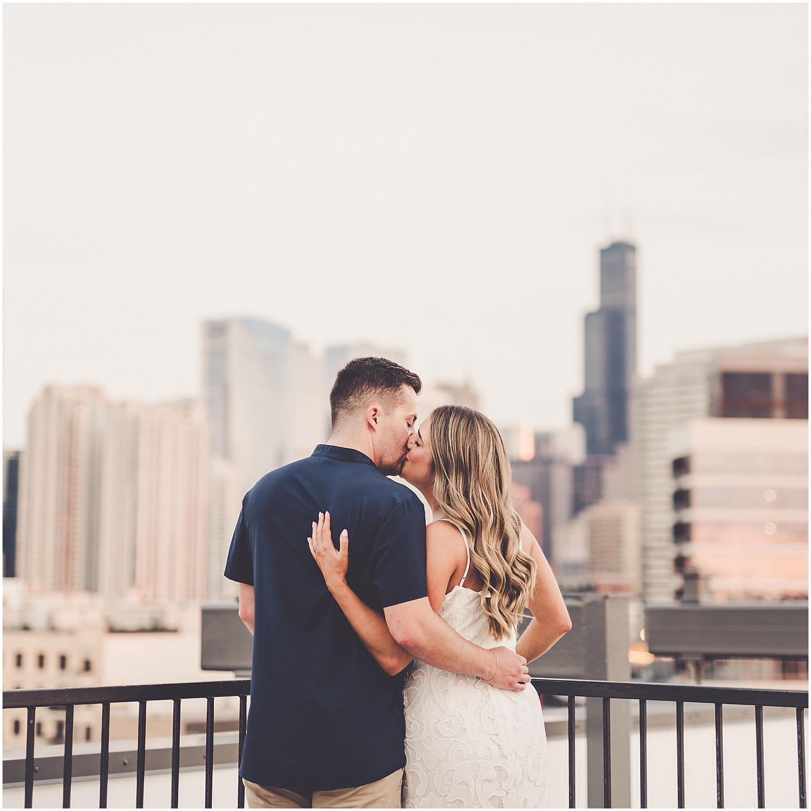 Michele and Timmy's summer River West engagement photos with Chicagoland wedding photographer Kara Evans Photographer.