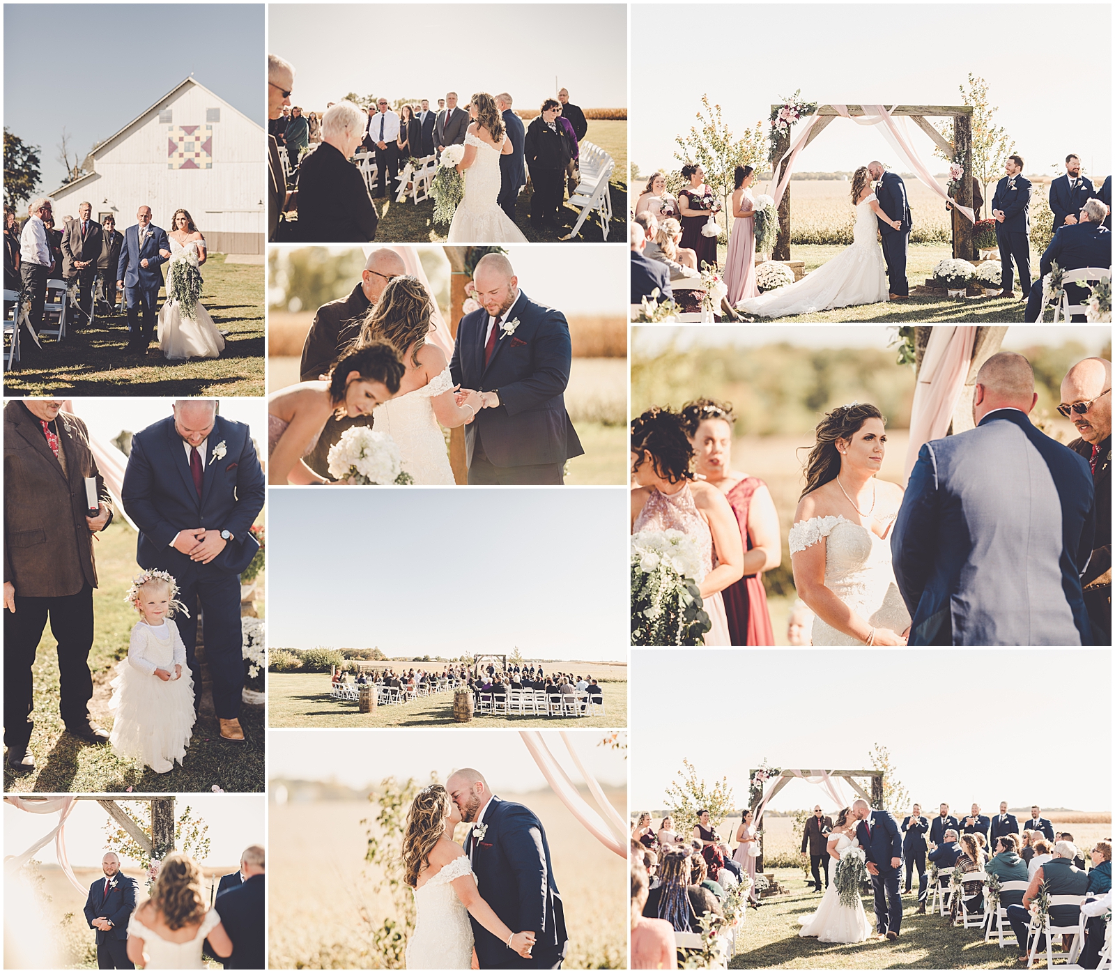 Carol and Casey's fall Barn at the Sioux-Monti wedding in Idaville, Indiana with Chicagoland wedding photographer Kara Evans Photographer.