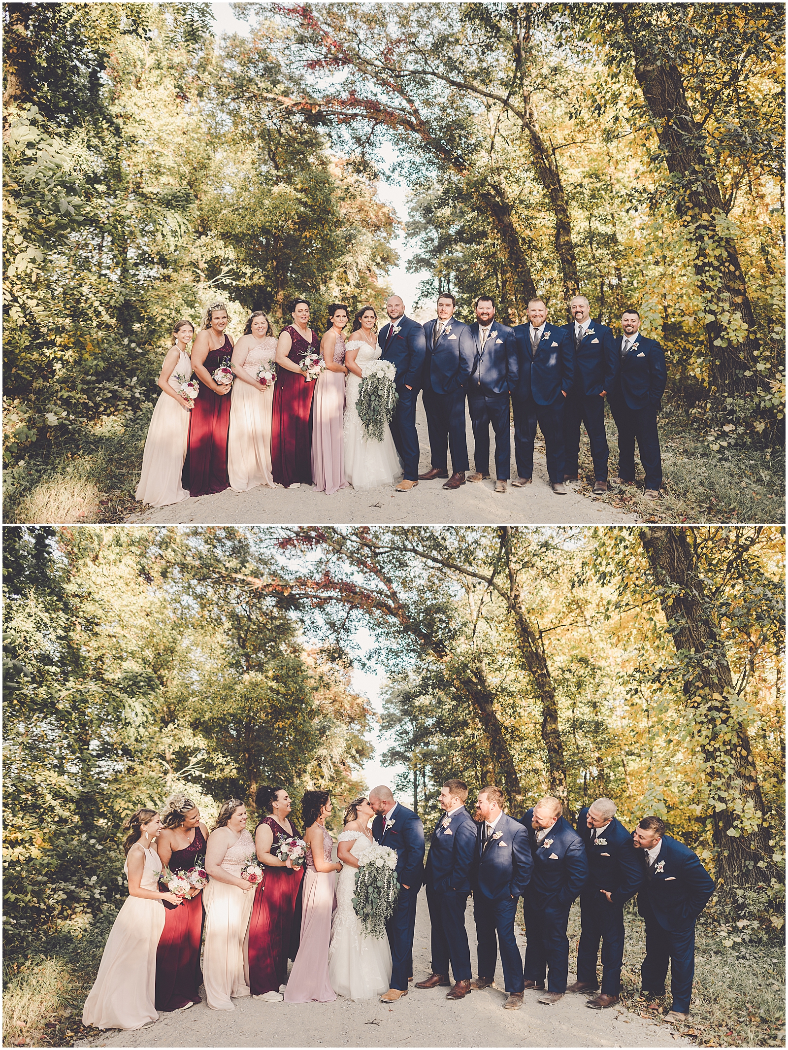 Carol and Casey's fall Barn at the Sioux-Monti wedding in Idaville, Indiana with Chicagoland wedding photographer Kara Evans Photographer.