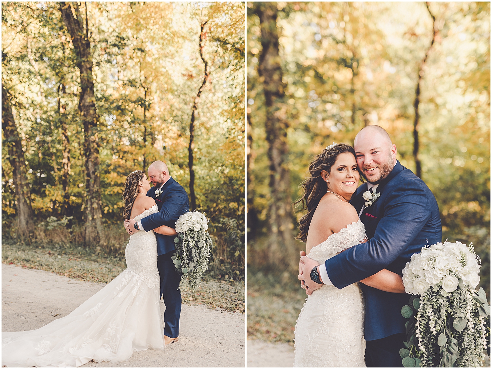 Carol and Casey's fall Barn at the Sioux-Monti wedding in Idaville, Indiana with Chicagoland wedding photographer Kara Evans Photographer.