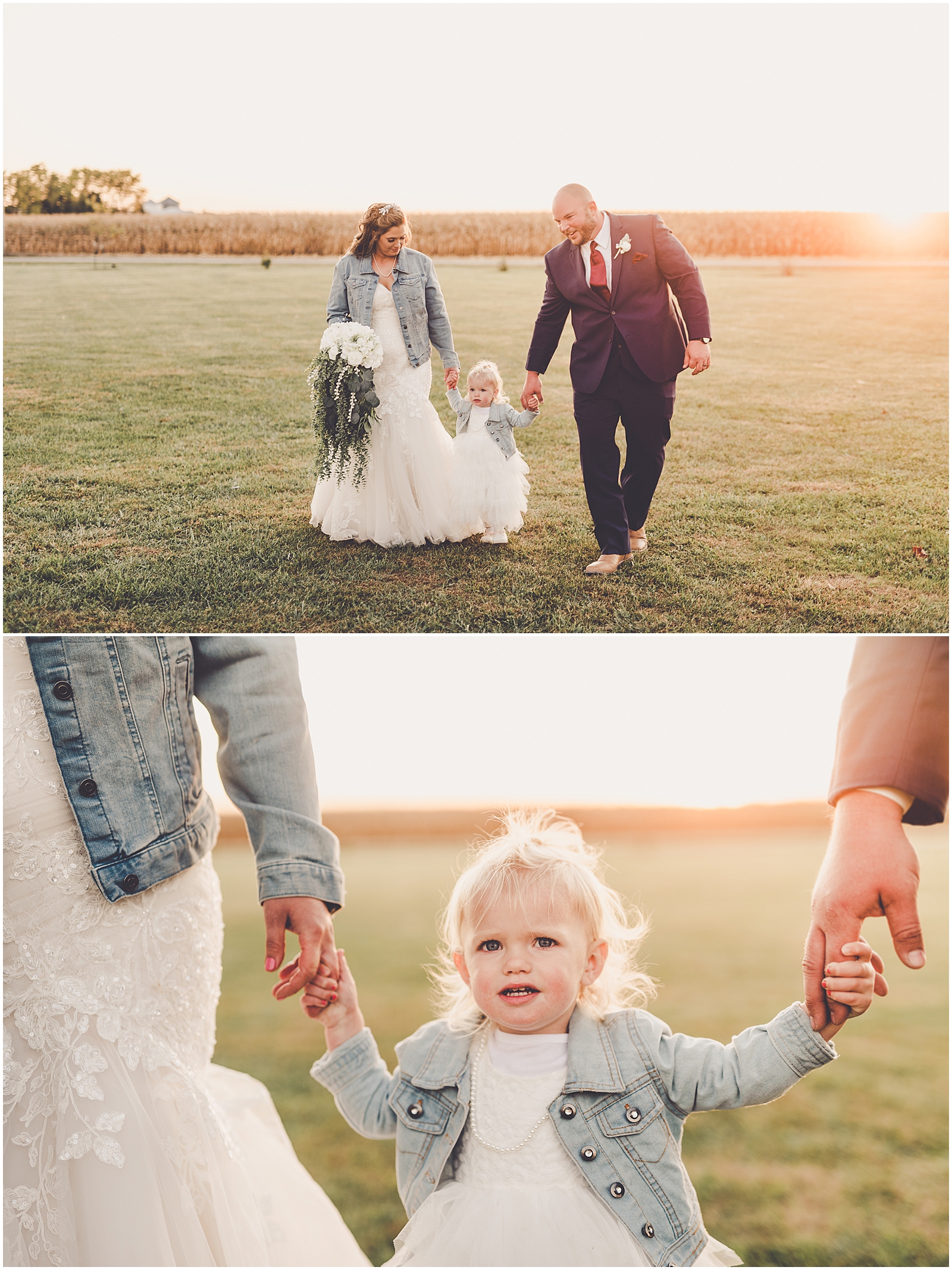 Carol and Casey's fall Barn at the Sioux-Monti wedding in Idaville, Indiana with Chicagoland wedding photographer Kara Evans Photographer.