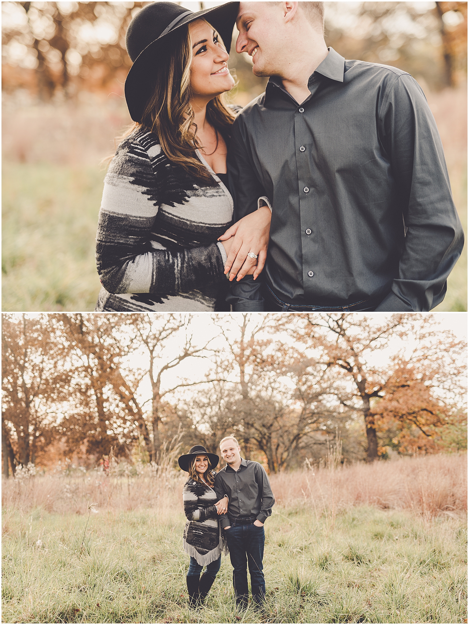 Nicole and Thomas's fall Cantigny Park engagement photos in Wheaton with Chicagoland wedding photographer Kara Evans Photographer.