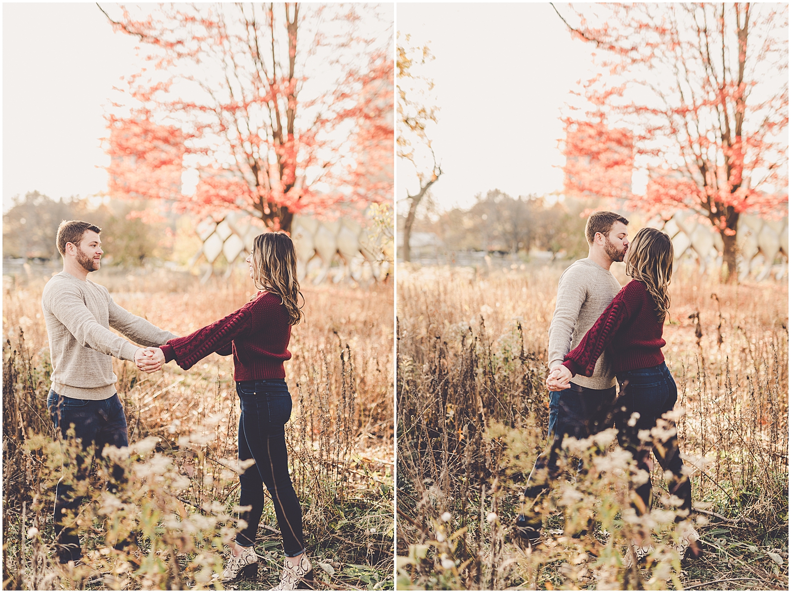 Elaine and Chris's Lincoln Park engagement photos in Chicago, Illinois with Chicagoland wedding photographer Kara Evans Photographer.