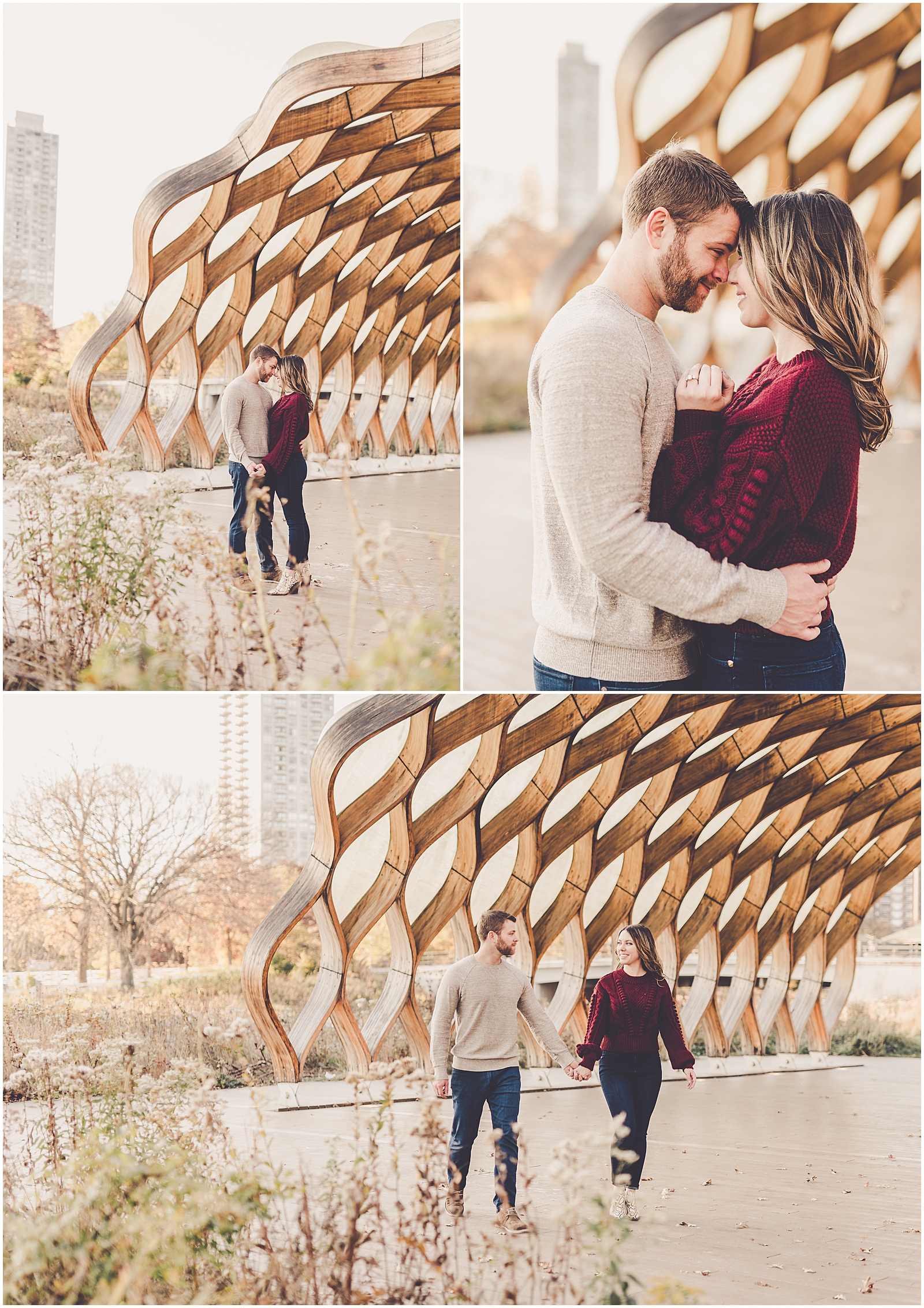 Elaine and Chris's Lincoln Park engagement photos in Chicago, Illinois with Chicagoland wedding photographer Kara Evans Photographer.