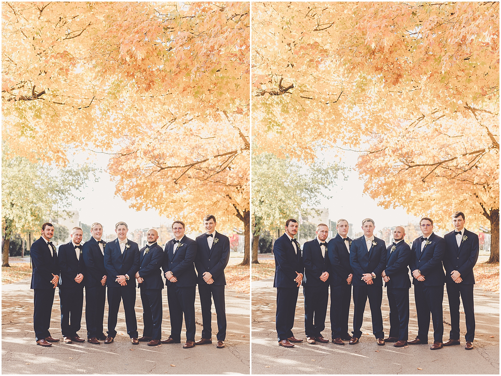 Kylie and Noah's fall wedding at Town & Country Events in Milford, Illinois with Chicagoland wedding photographer Kara Evans Photographer.