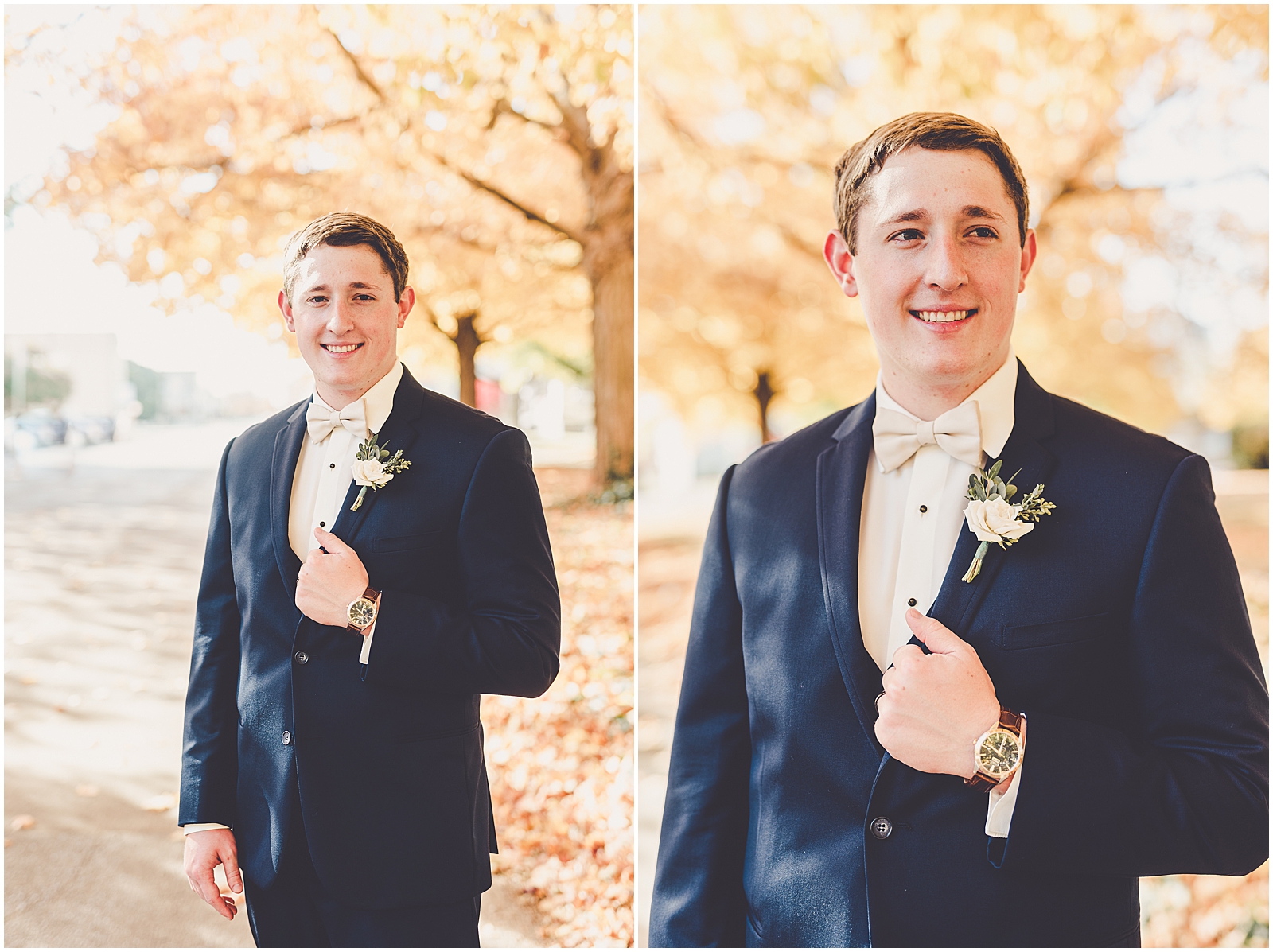 Kylie and Noah's fall wedding at Town & Country Events in Milford, Illinois with Chicagoland wedding photographer Kara Evans Photographer.