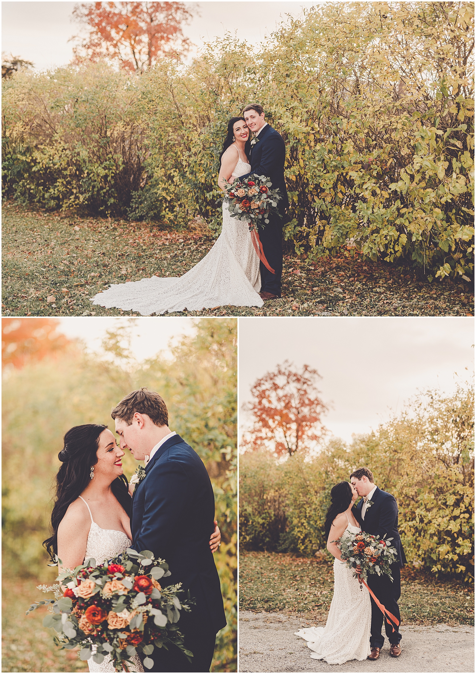 Kylie and Noah's fall wedding at Town & Country Events in Milford, Illinois with Chicagoland wedding photographer Kara Evans Photographer.