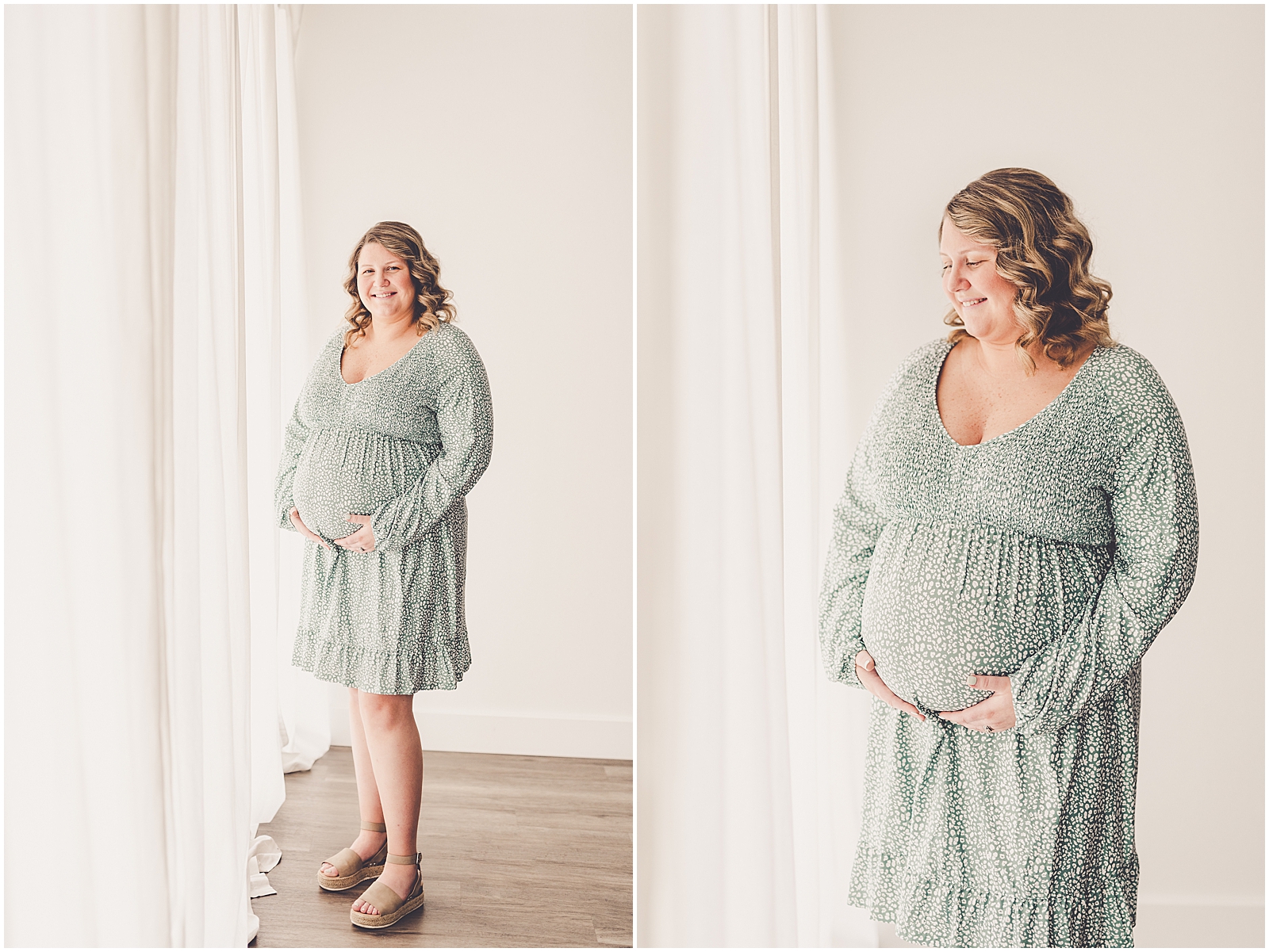 Maternity photos with the Risley family at Kara Evans Photographer - Natural Light Studio Photographer in Kankakee, Illinois.