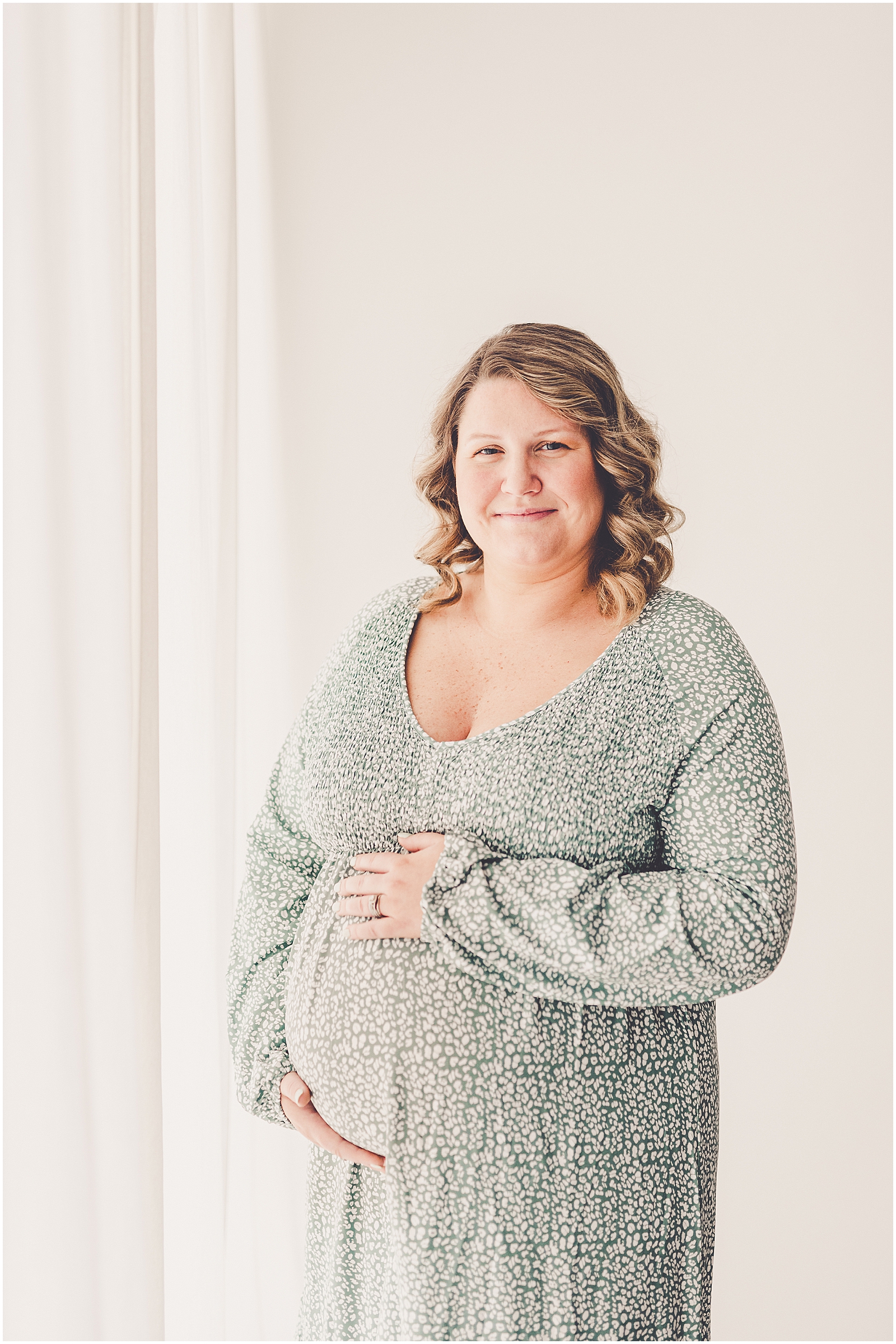 Maternity photos with the Risley family at Kara Evans Photographer - Natural Light Studio Photographer in Kankakee, Illinois.