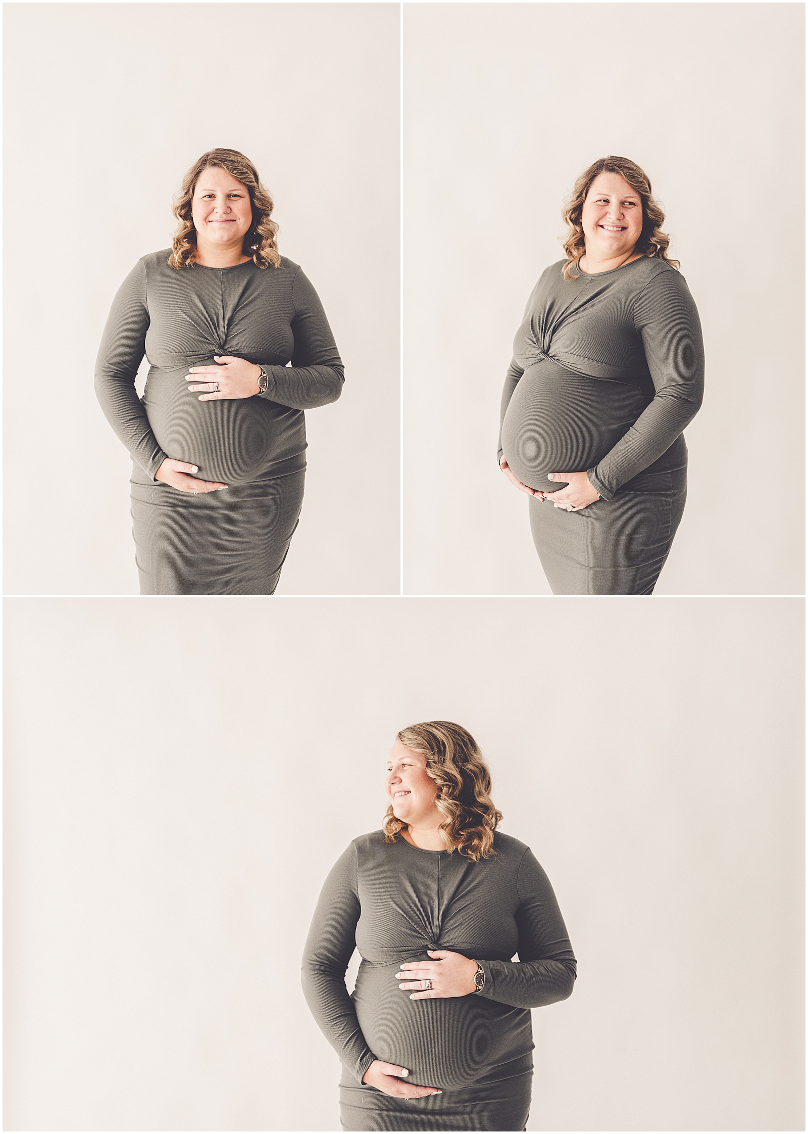 Maternity photos with the Risley family at Kara Evans Photographer - Natural Light Studio Photographer in Kankakee, Illinois.