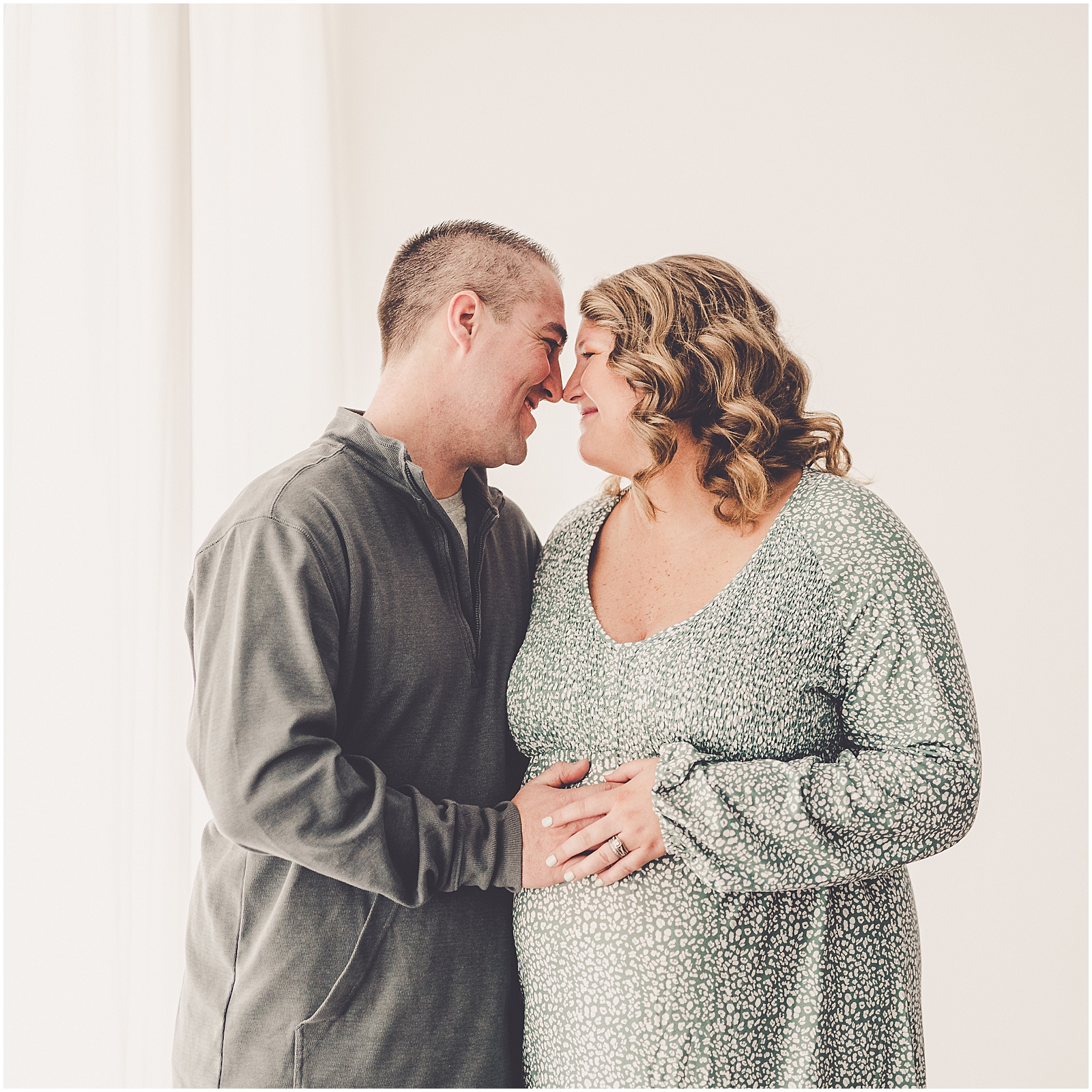 Maternity photos with the Risley family at Kara Evans Photographer - Natural Light Studio Photographer in Kankakee, Illinois.